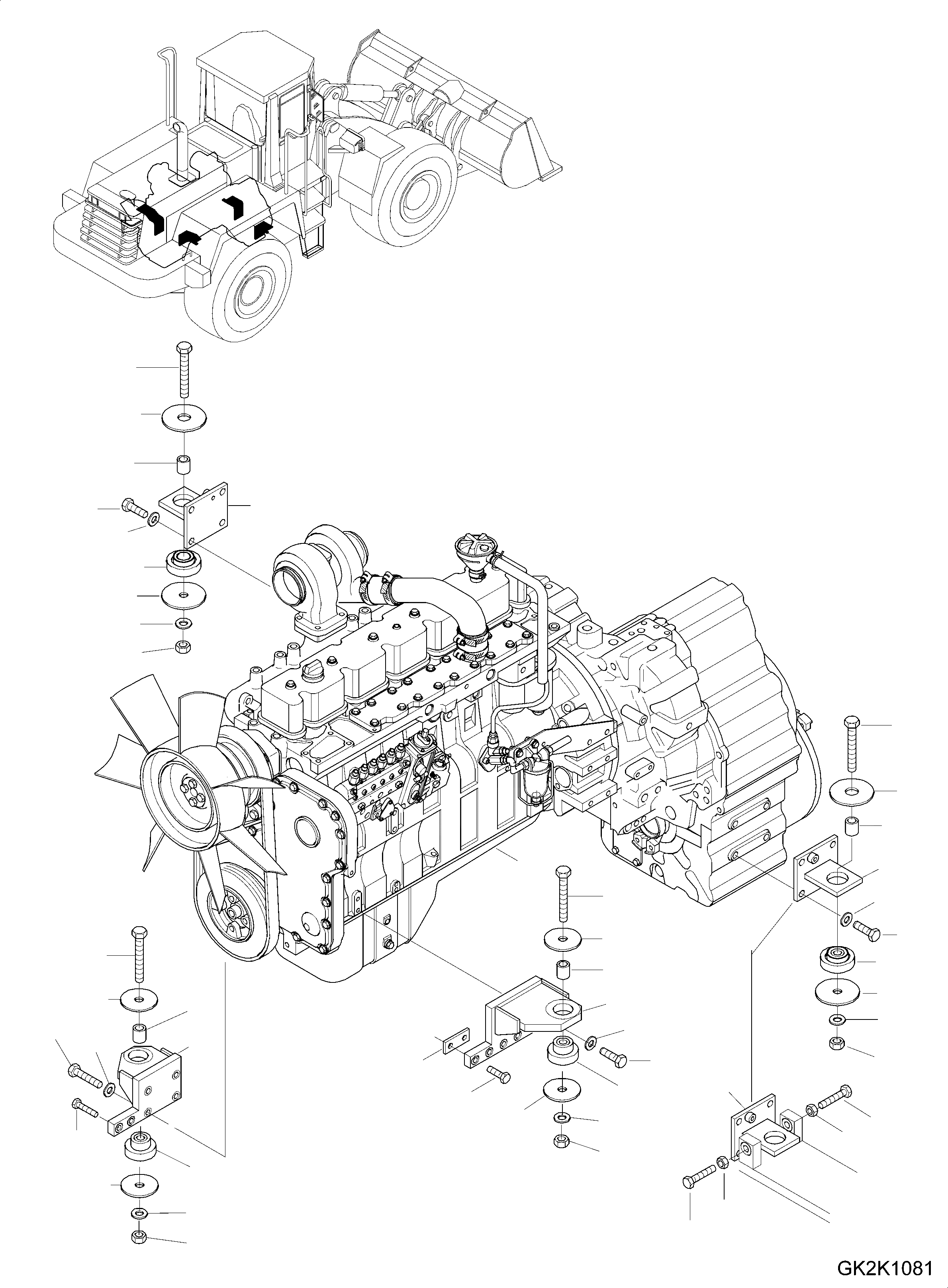 Схема запчастей Komatsu WA320-3 active - ДВИГАТЕЛЬ, КРЕПЛЕНИЕ ДВИГАТЕЛЯ ДВИГАТЕЛЬ, КРЕПЛЕНИЕ ДВИГАТЕЛЯ