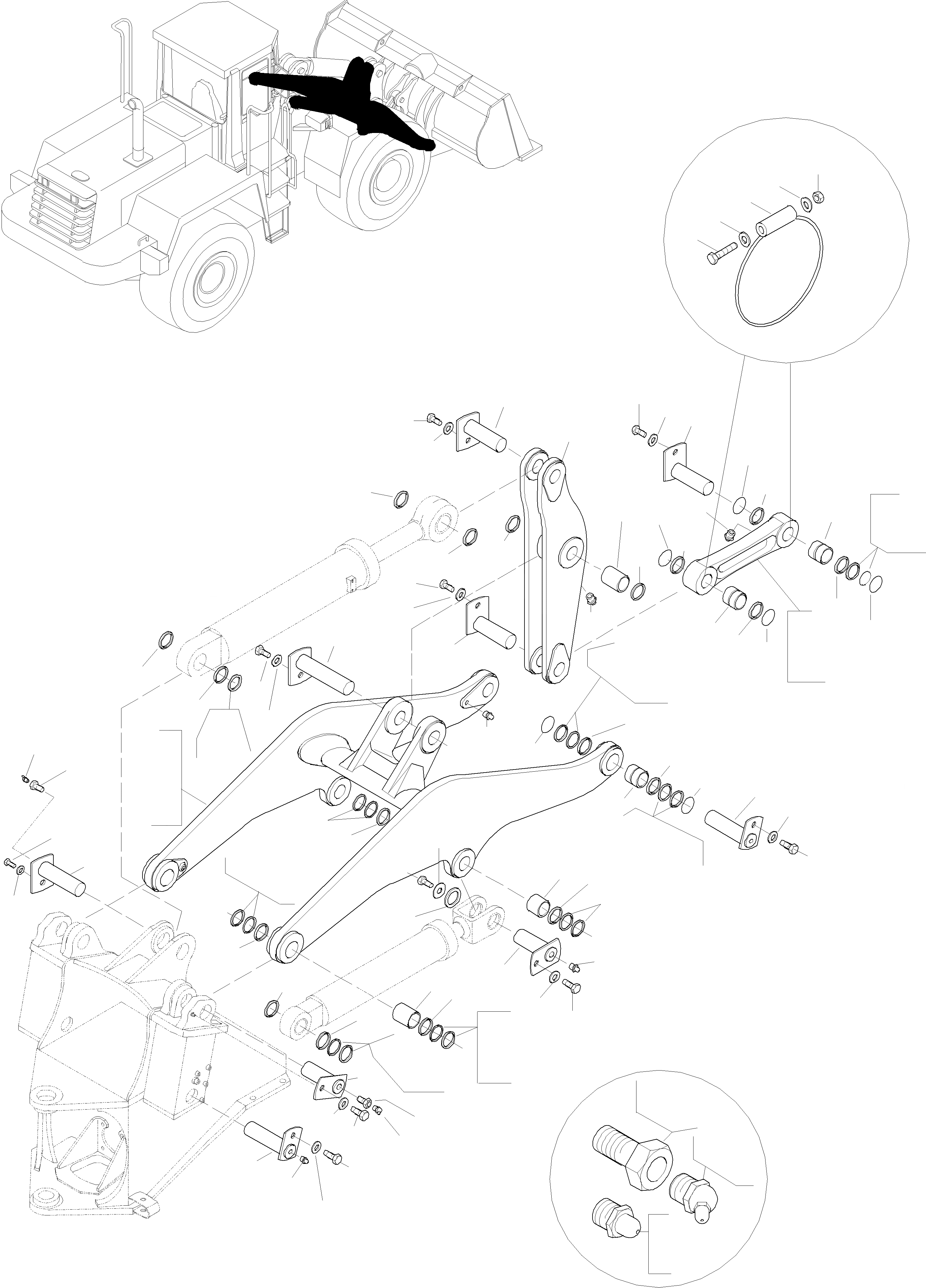 Схема запчастей Komatsu WA320-3 active - СТРЕЛА СТРЕЛА, THRUST РАМА - РУКОЯТЬ