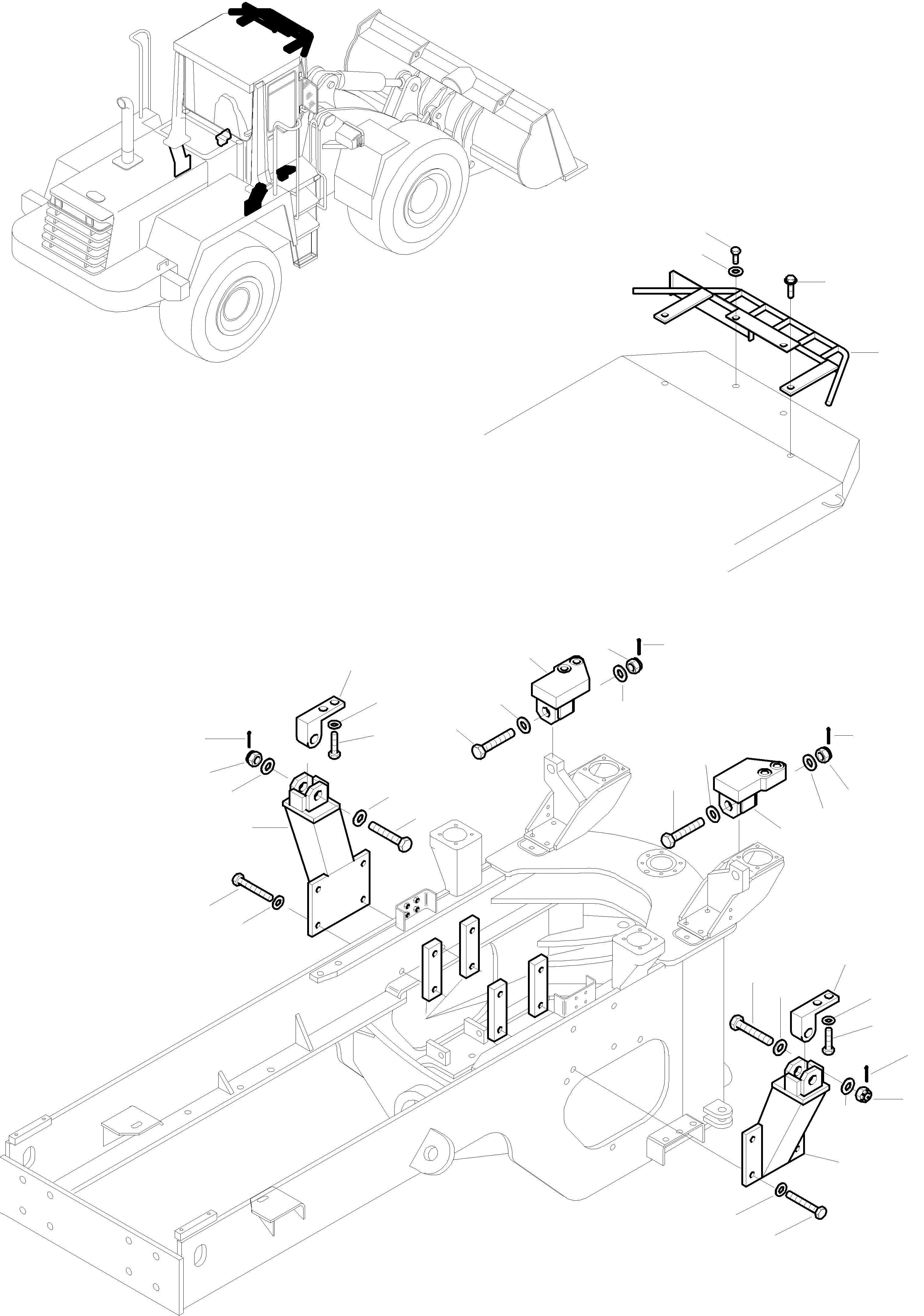 Схема запчастей Komatsu WA320-3 active - R.O.P.S. НАВЕС, ATTACHING ЧАСТИ ПРИВОДRS КАБИНА