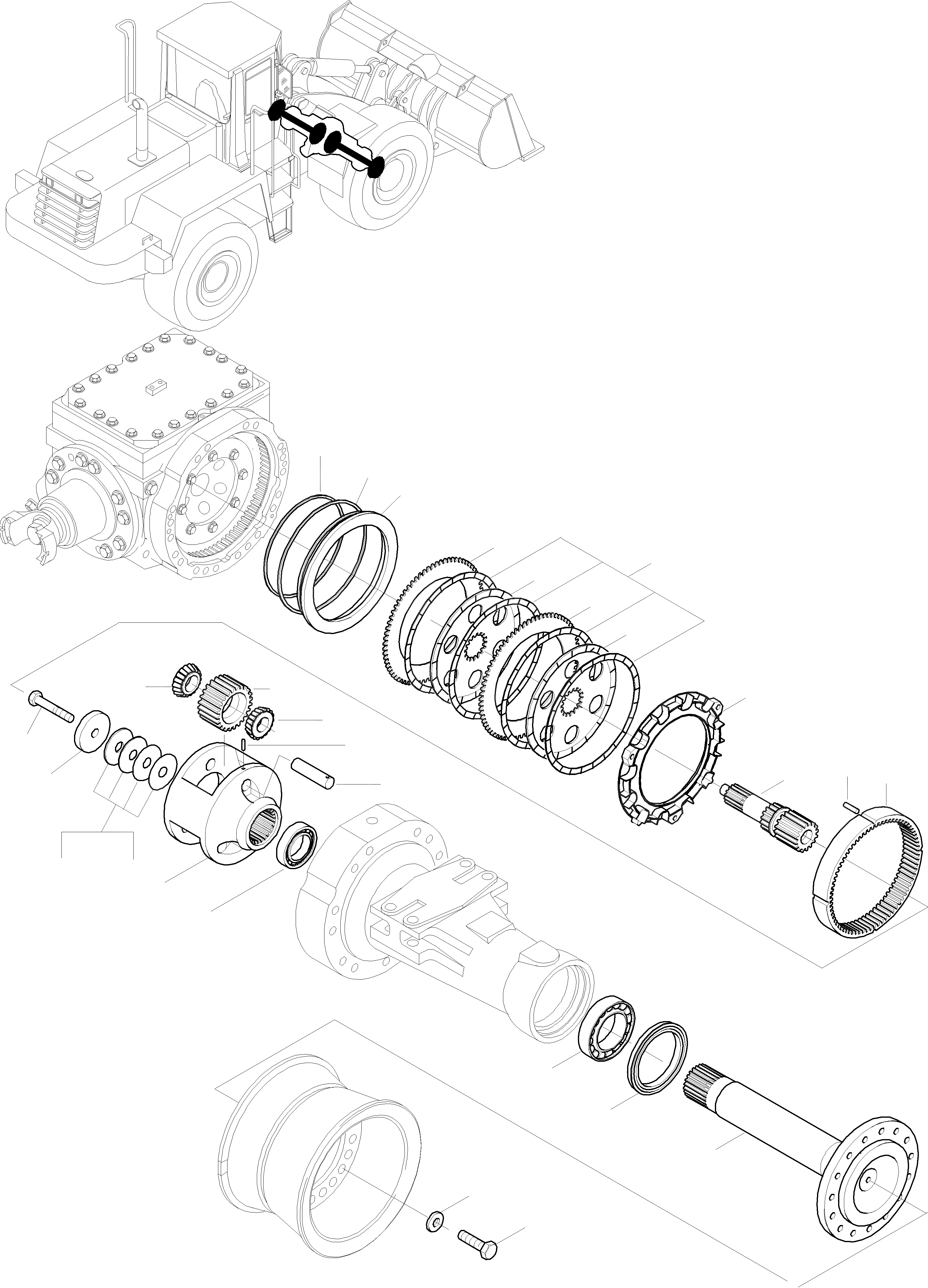 Схема запчастей Komatsu WA320-3 active - PLANETARY ПРИВОД, ТОРМОЗ., ПЕРЕДНИЙ МОСТ 8 ПЕРЕДНИЙ МОСТ