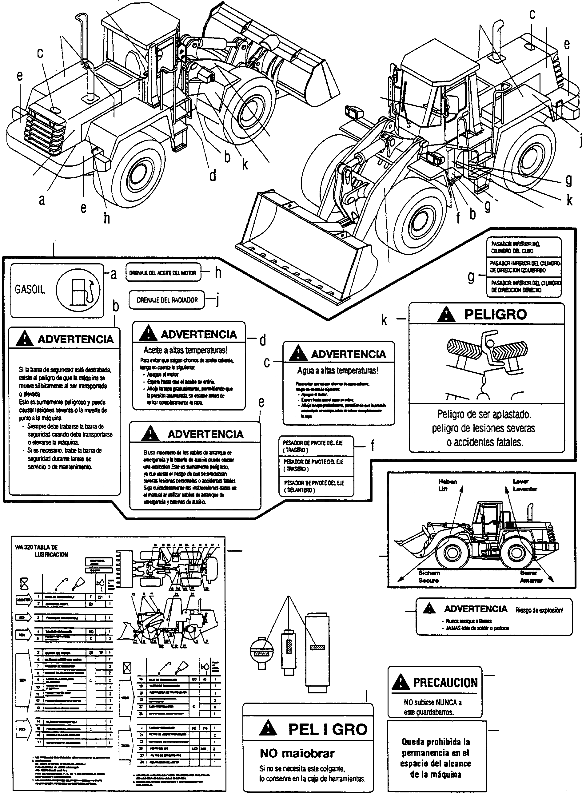 Схема запчастей Komatsu WA320-3 active - ТАБЛИЧКИS, ИСПАНИЯ ИНСТРУМЕНТ, АКСЕССУАРЫ, БУКВЕНН.