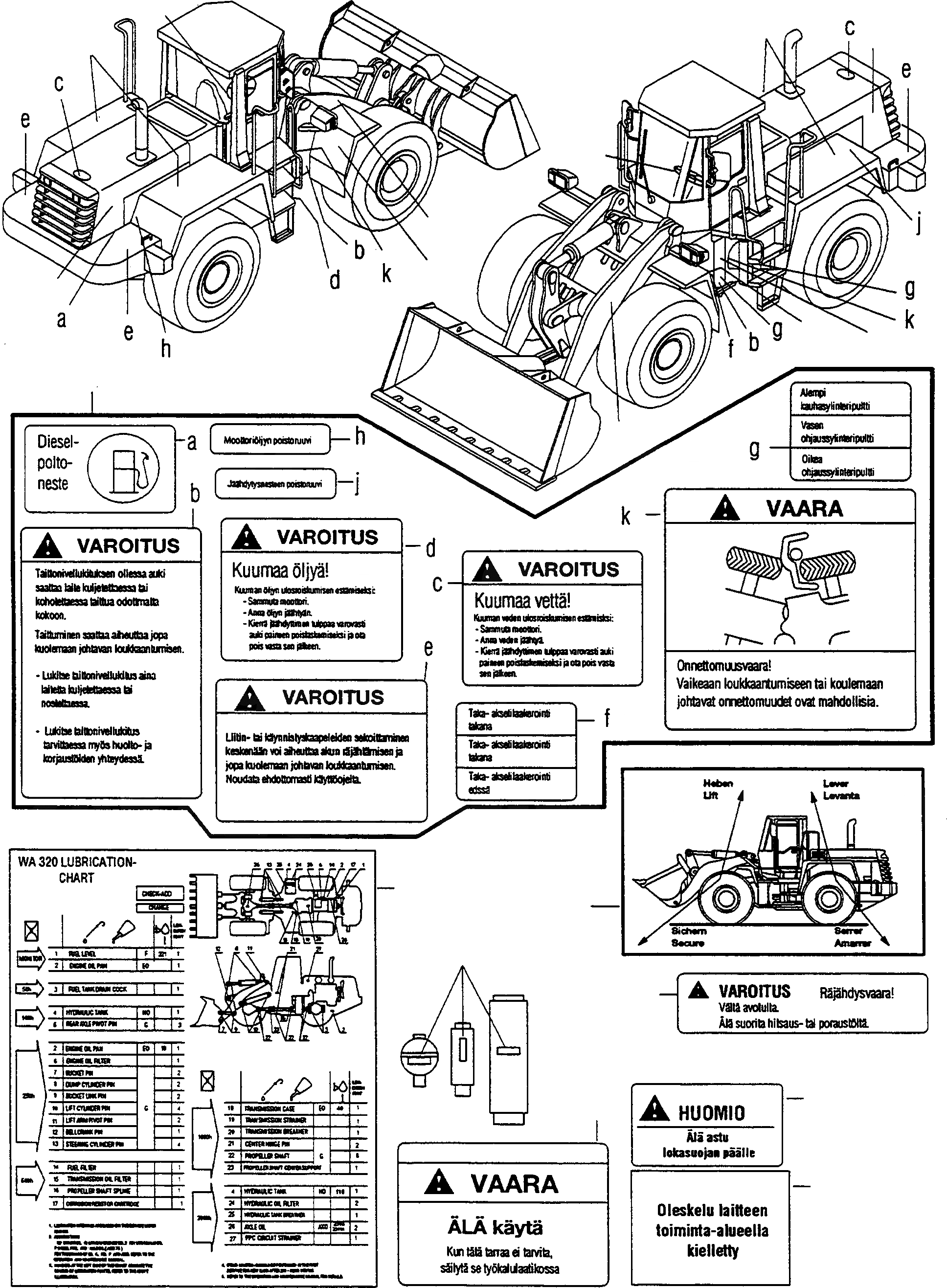 Схема запчастей Komatsu WA320-3 active - ТАБЛИЧКИS, FINNISH ИНСТРУМЕНТ, АКСЕССУАРЫ, БУКВЕНН.