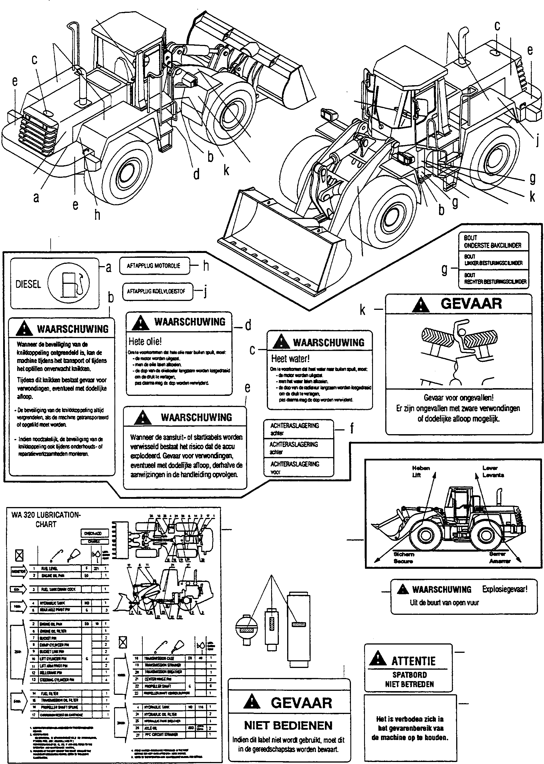 Схема запчастей Komatsu WA320-3 active - ТАБЛИЧКИS, DUTCH ИНСТРУМЕНТ, АКСЕССУАРЫ, БУКВЕНН.