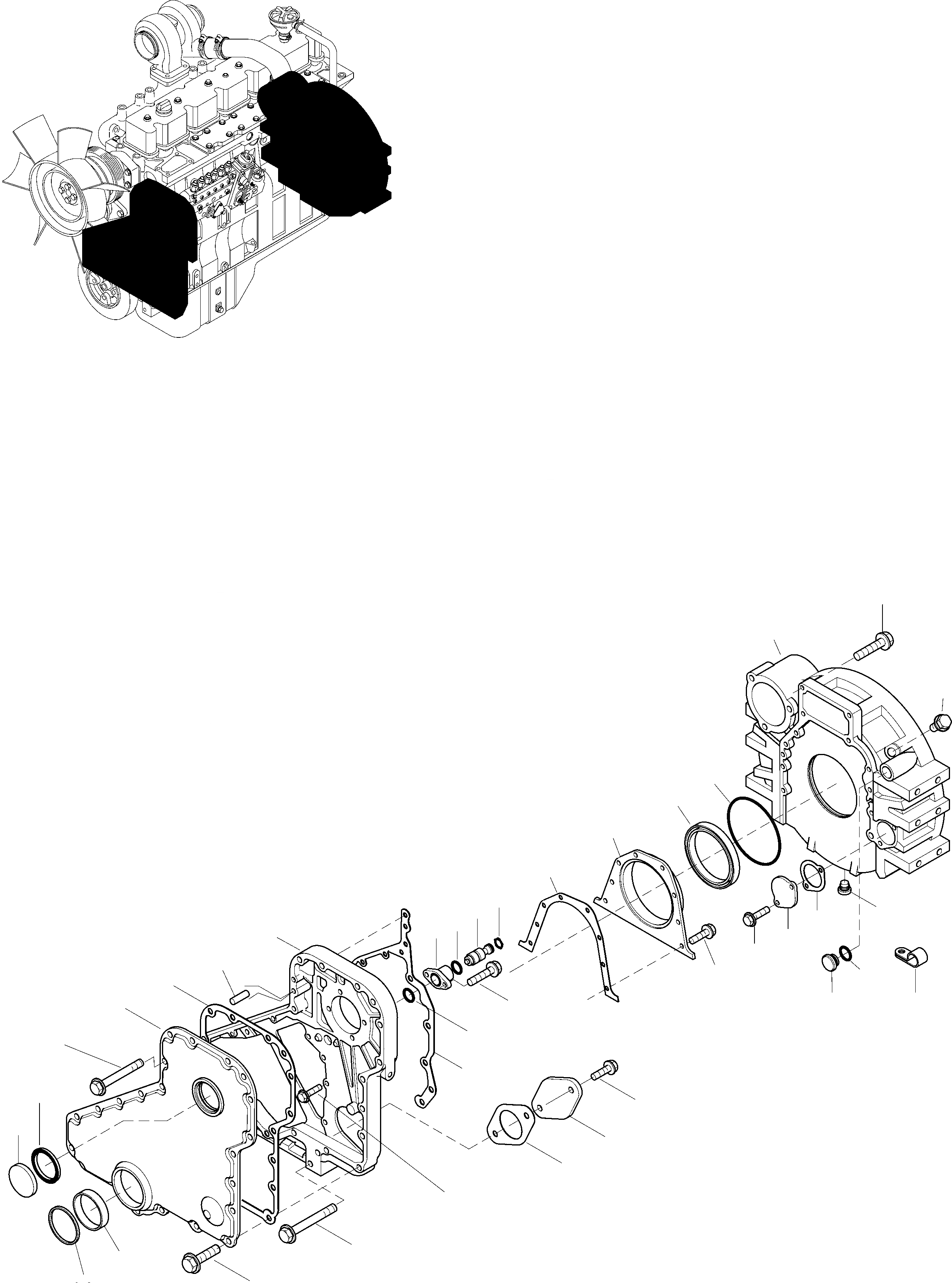 Схема запчастей Komatsu WA320-3 active - TIMING КОРПУС ШЕСТЕРЕНН. ПЕРЕДАЧИ И КАРТЕР МАХОВИКА ДВИГАТЕЛЬ, КРЕПЛЕНИЕ ДВИГАТЕЛЯ