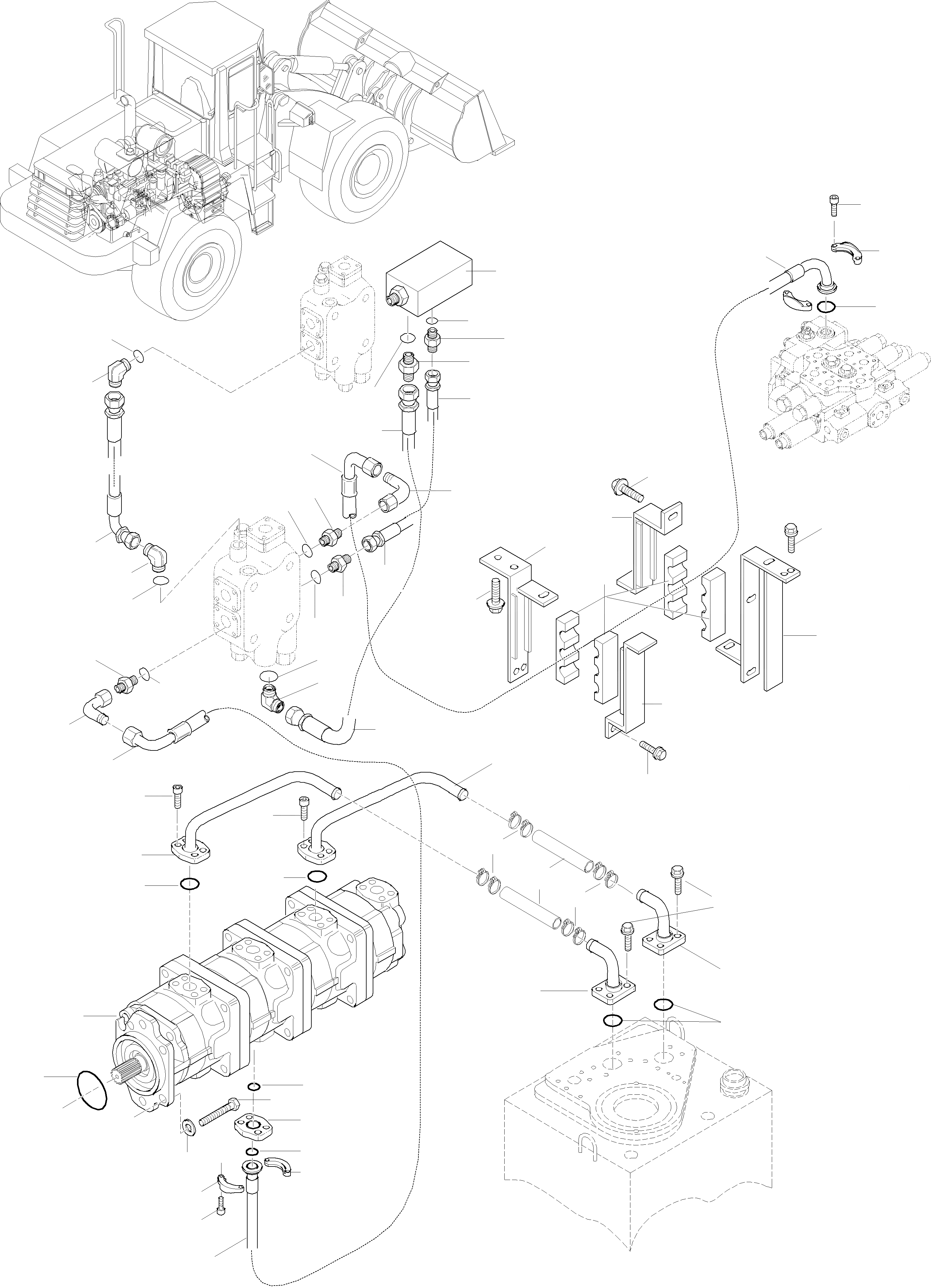 Схема запчастей Komatsu WA320-3 active - PRESSURE ТРУБЫS - УПРАВЛЯЮЩ. КЛАПАН ГИДРАВЛИКА