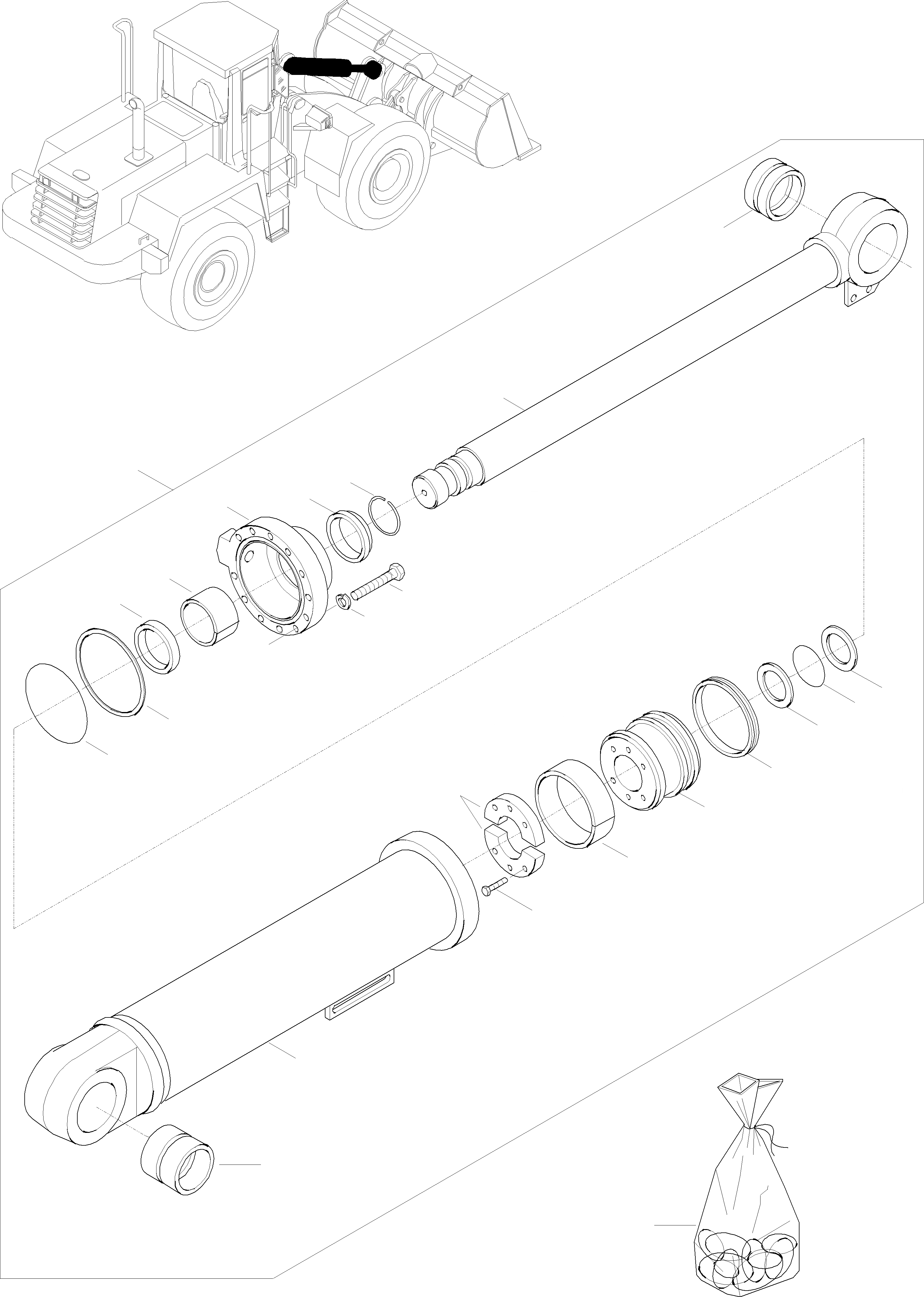 Схема запчастей Komatsu WA320-3 active - ЦИЛИНДР КОВША ГИДРАВЛИКА