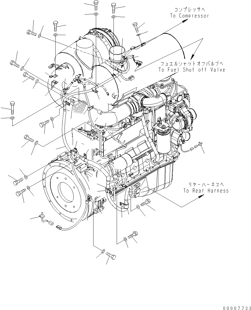 Схема запчастей Komatsu WA320-5 - Э/ПРОВОДКА ДВИГАТЕЛЯ (/) B КОМПОНЕНТЫ ДВИГАТЕЛЯ