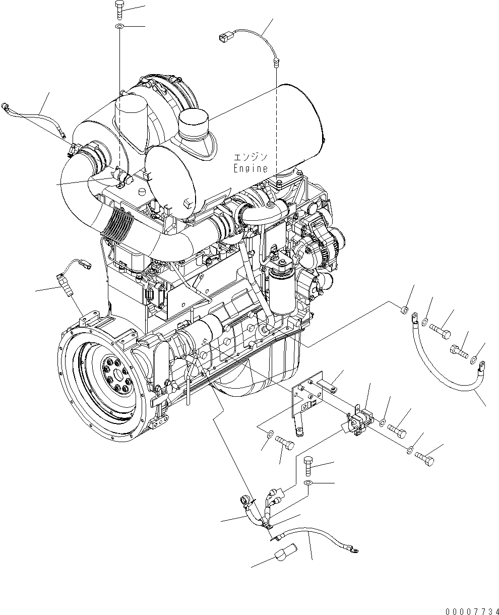 Схема запчастей Komatsu WA320-5 - Э/ПРОВОДКА ДВИГАТЕЛЯ (/) (STARTER Э/ПРОВОДКА И ДАТЧИК) B КОМПОНЕНТЫ ДВИГАТЕЛЯ