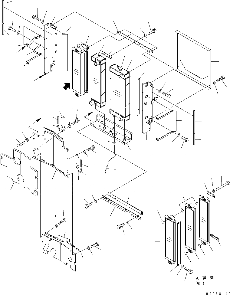 Схема запчастей Komatsu WA320-5 - РАДИАТОР (STD) C СИСТЕМА ОХЛАЖДЕНИЯ