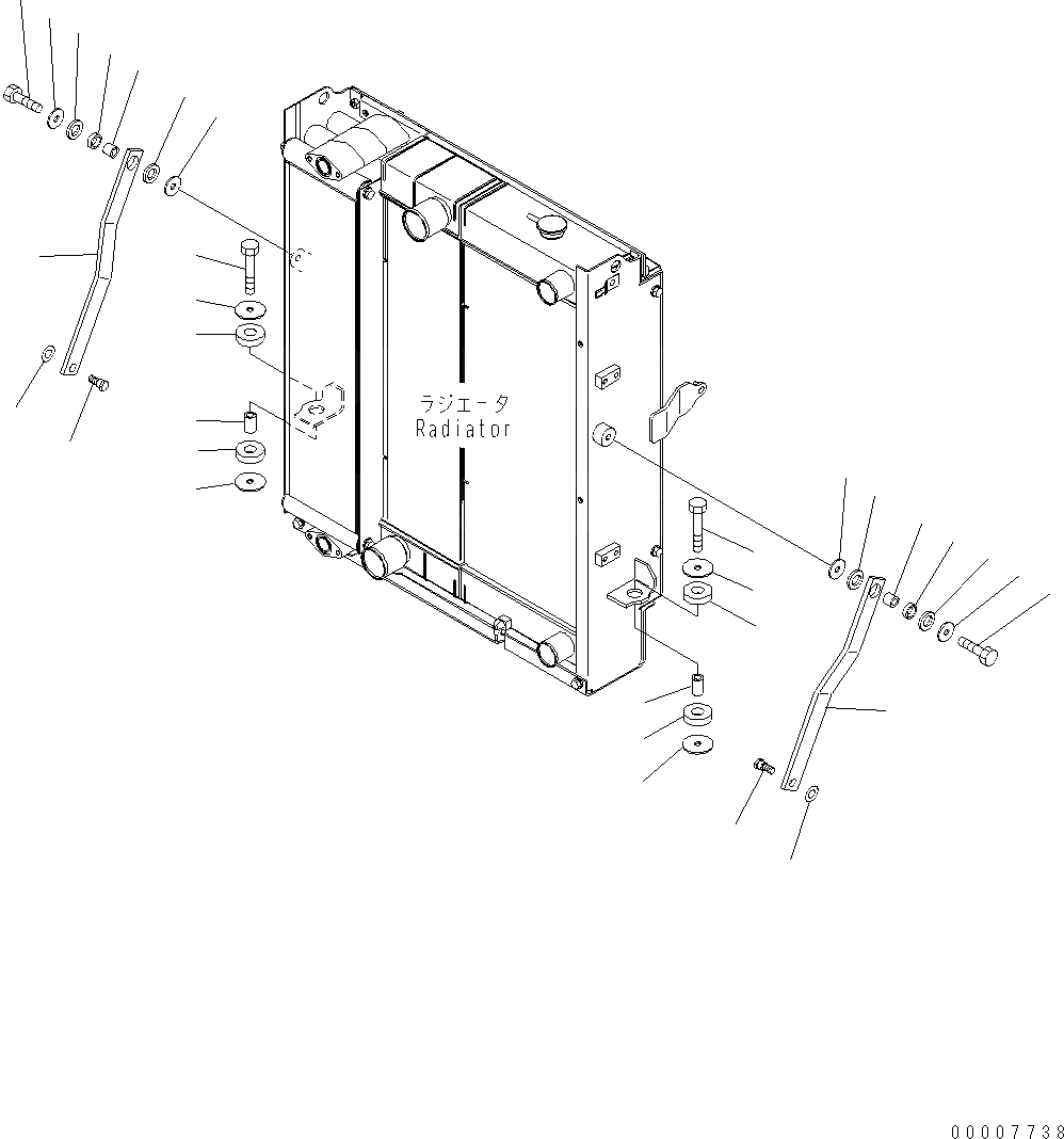 Схема запчастей Komatsu WA320-5 - РАДИАТОР (КРЕПЛЕНИЕ) C СИСТЕМА ОХЛАЖДЕНИЯ