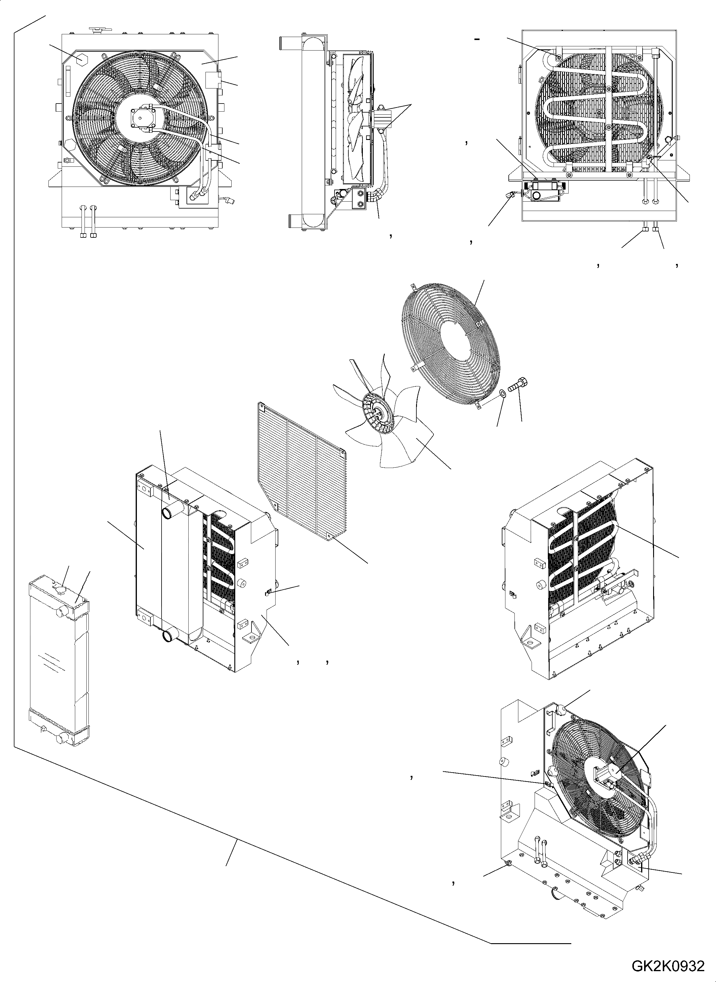 Схема запчастей Komatsu WA320-5 - РАДИАТОР (ШИР. СЕРДЦЕВИНА) (ПРИВОД ВЕНТИЛЯТОРА) C СИСТЕМА ОХЛАЖДЕНИЯ