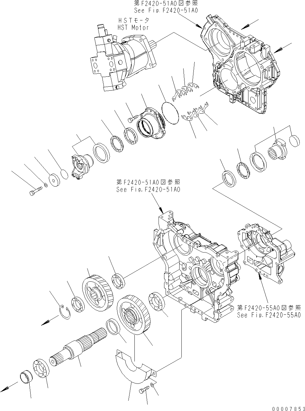 Схема запчастей Komatsu WA320-5 - ПЕРЕДАЧА (/) (ВЫХОД) F POWER TRANSMITTING СИСТЕМА