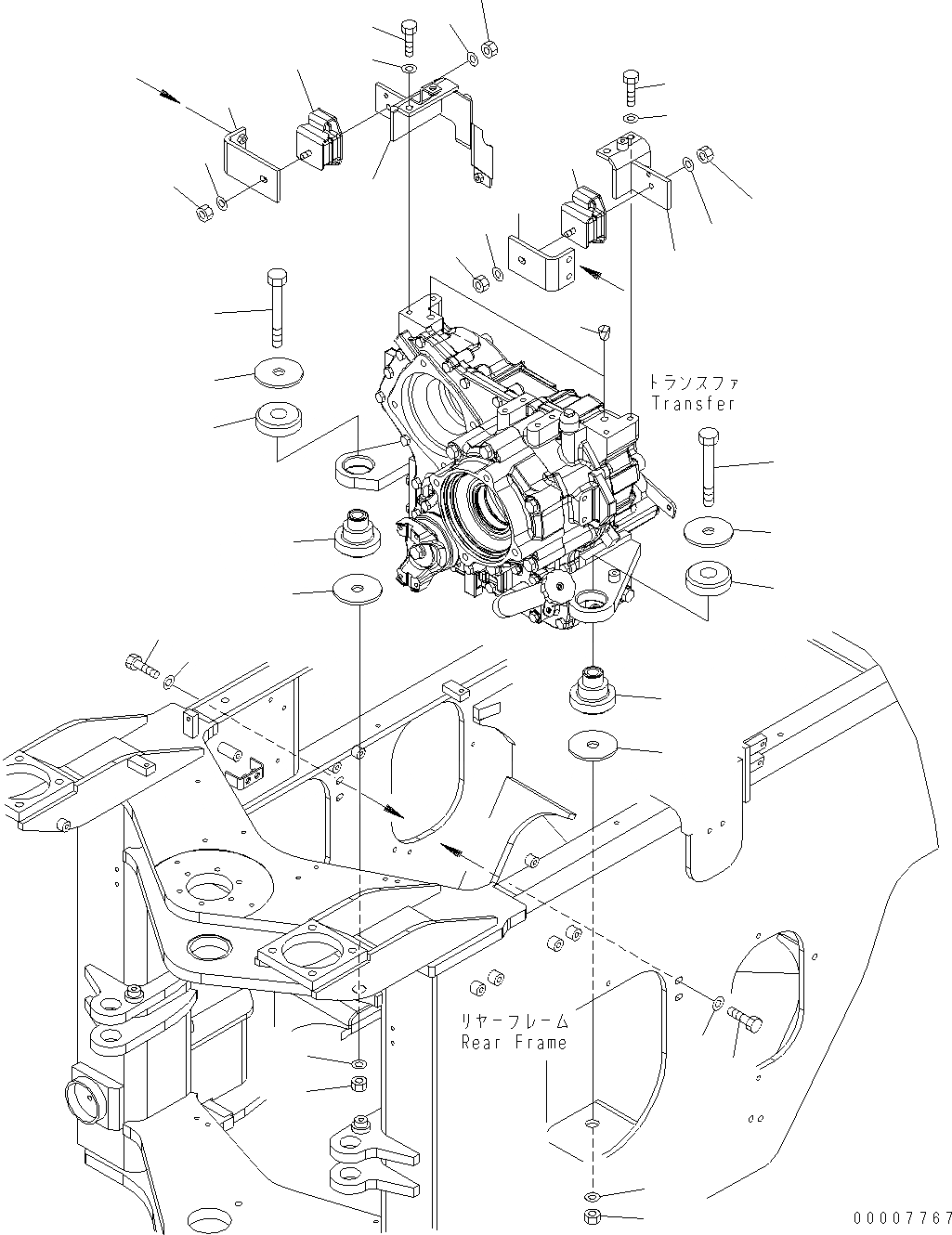 Схема запчастей Komatsu WA320-5 - ПЕРЕДАЧА КРЕПЛЕНИЕ F POWER TRANSMITTING СИСТЕМА