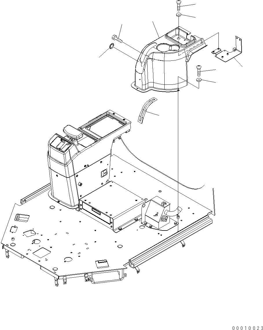 Схема запчастей Komatsu WA320-5 - ПОЛ (КОНСОЛЬ КРЫШКАLHS) (ДЛЯ ПОГРУЗ. METER PRINTER) K OPERATORґS ОБСТАНОВКА И СИСТЕМА УПРАВЛЕНИЯ