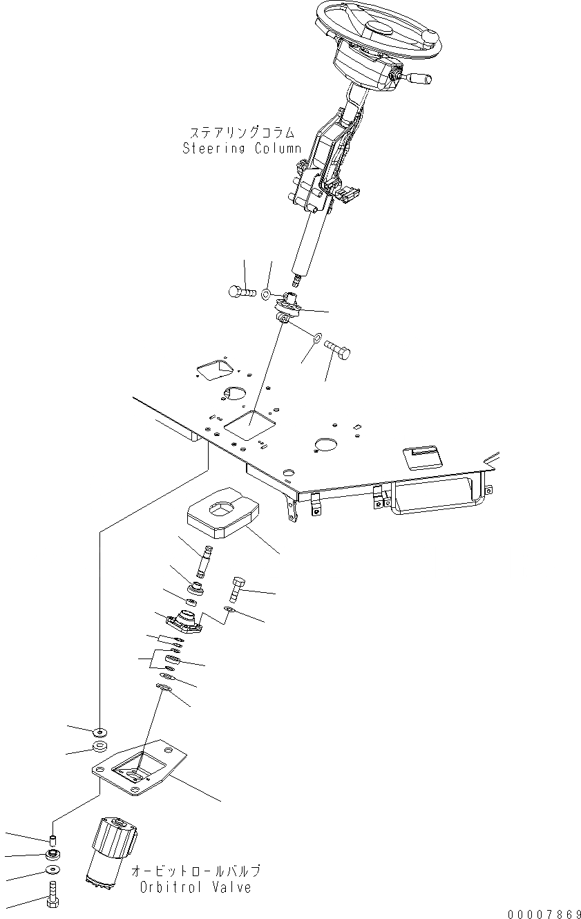 Схема запчастей Komatsu WA320-5 - РУЛЕВОЕ КОЛЕСО (КЛАПАН КРЕПЛЕНИЕ) K OPERATORґS ОБСТАНОВКА И СИСТЕМА УПРАВЛЕНИЯ