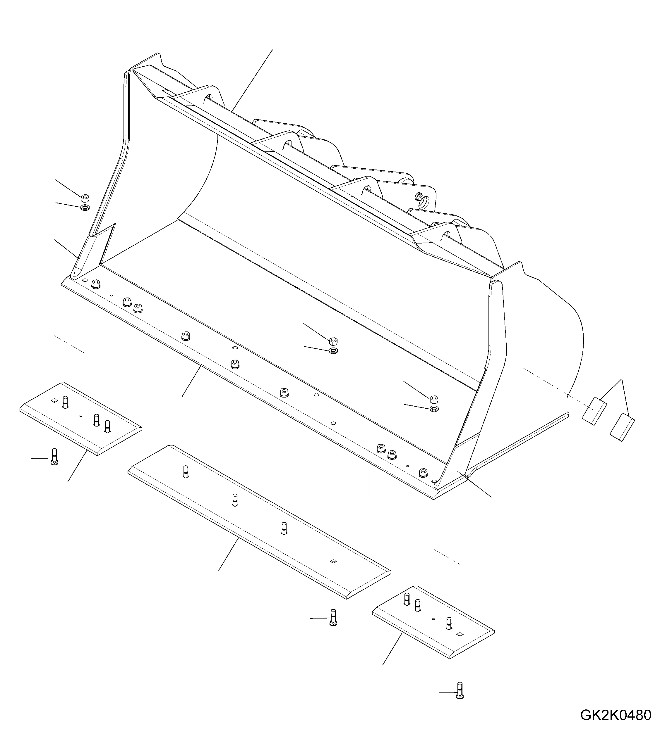 Схема запчастей Komatsu WA320-5 - КОВШ (С РЕЖУЩ. КРОМКОЙ НА БОЛТАХ) (.8CBM) (ТИП-A) T РАБОЧЕЕ ОБОРУДОВАНИЕ