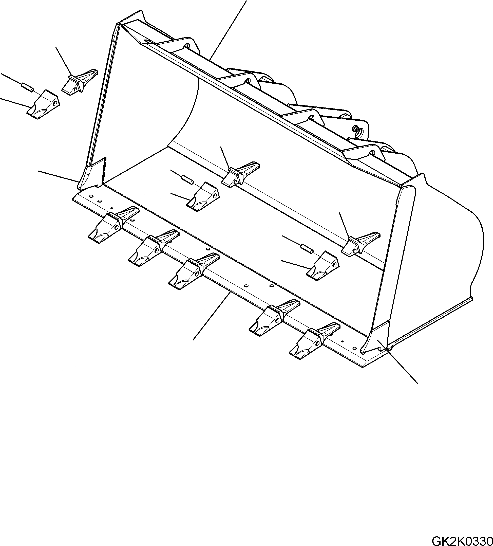 Схема запчастей Komatsu WA320-5 - КОВШ (С TEETH) (.CBM) (ТИП-B) T РАБОЧЕЕ ОБОРУДОВАНИЕ