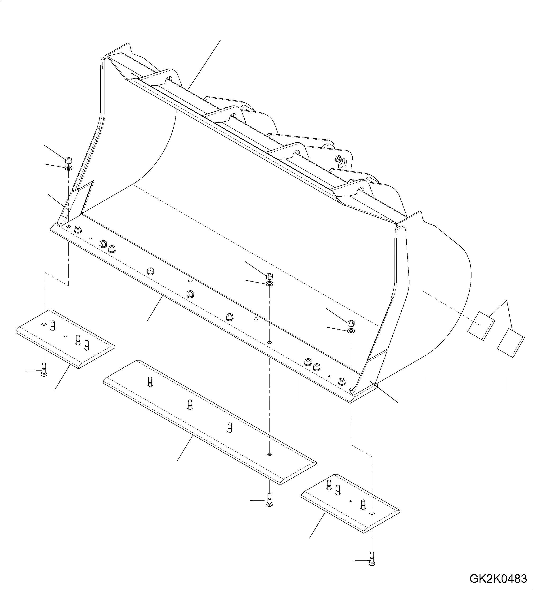 Схема запчастей Komatsu WA320-5 - КОВШ (С РЕЖУЩ. КРОМКОЙ НА БОЛТАХ) (.8CBM) (ТИП-C) (,M ШИР.) T РАБОЧЕЕ ОБОРУДОВАНИЕ