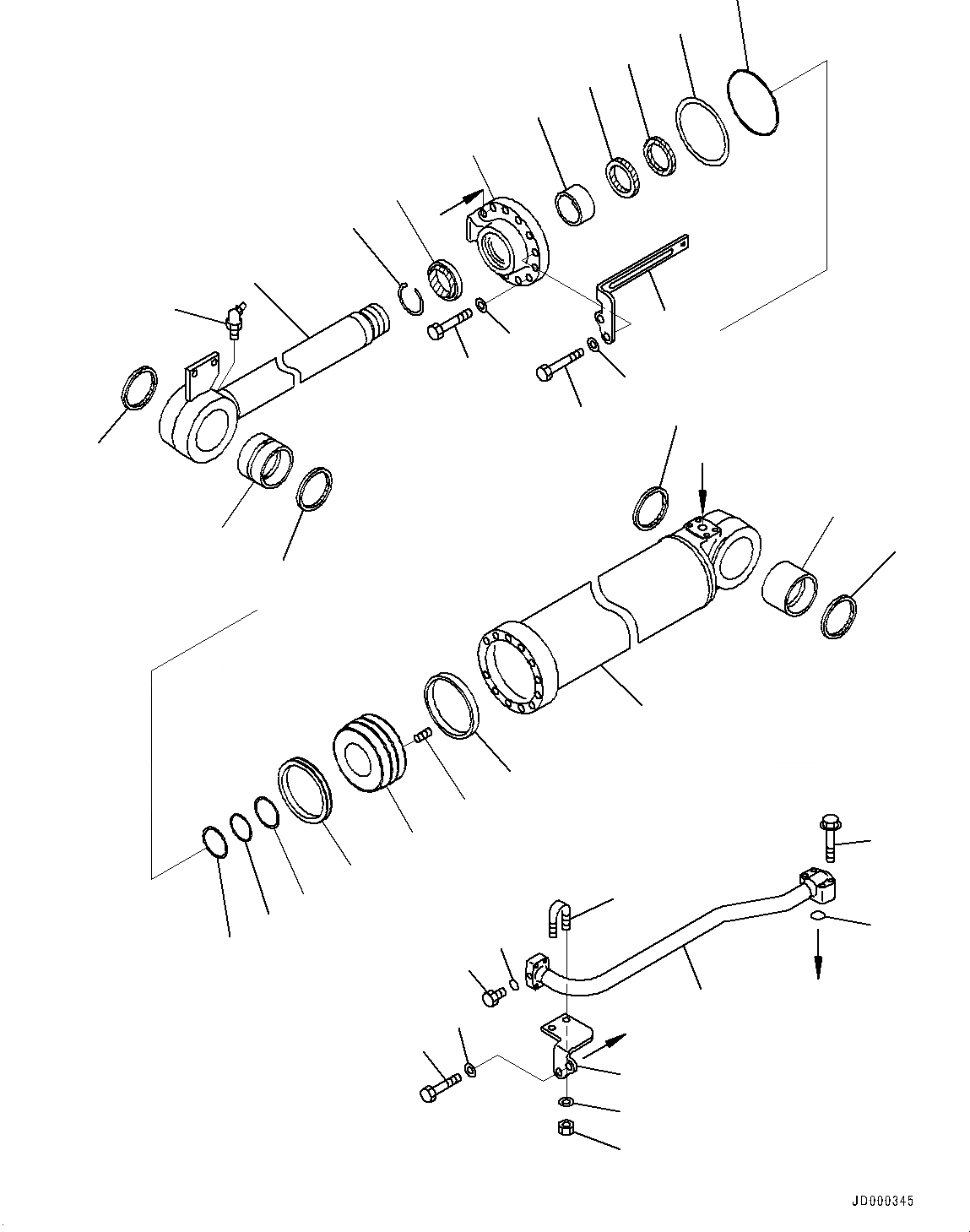 Схема запчастей Komatsu WA320-5 - ЦИЛИНДР КОВША (ДЛЯ ВЫСОК. ПОДЪЕМА СТРЕЛА) (ВНУТР. ЧАСТИ) Y ОСНОВН. КОМПОНЕНТЫ И РЕМКОМПЛЕКТЫ