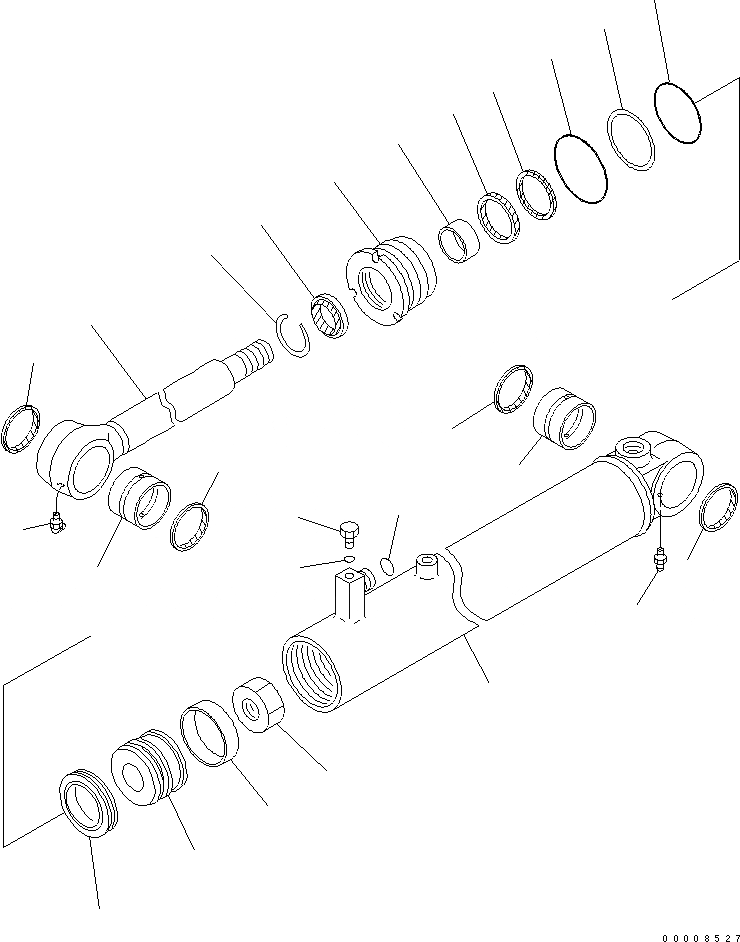 Схема запчастей Komatsu WA320-5 - ЦИЛИНДР РУЛЕВ. УПР-Я (ВНУТР. ЧАСТИ) Y ОСНОВН. КОМПОНЕНТЫ И РЕМКОМПЛЕКТЫ