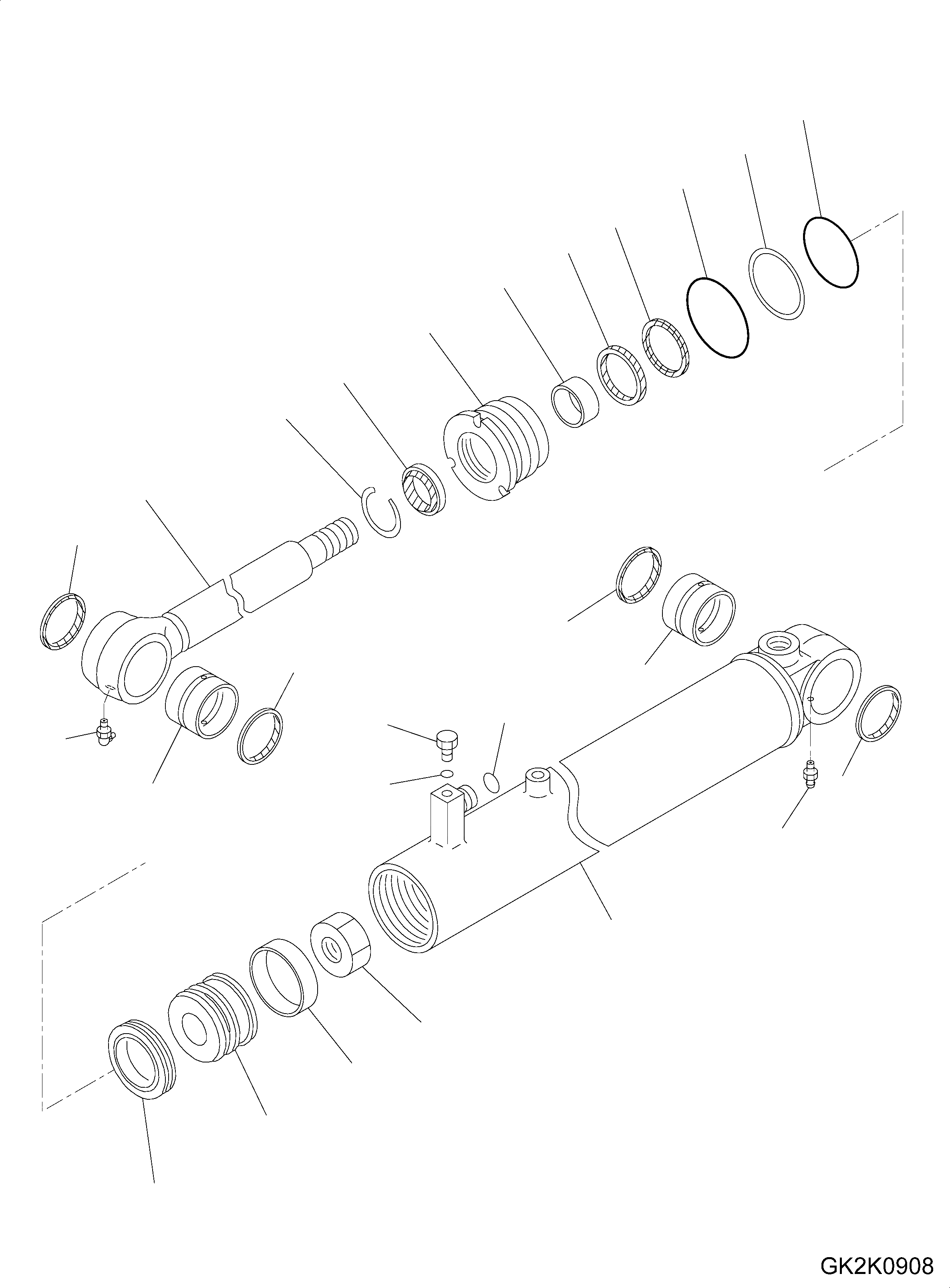 Схема запчастей Komatsu WA320-5 - ЦИЛИНДР РУЛЕВ. УПР-Я (ВНУТР. ЧАСТИ) Y ОСНОВН. КОМПОНЕНТЫ И РЕМКОМПЛЕКТЫ