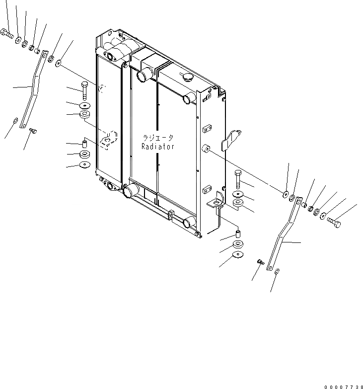 Схема запчастей Komatsu WA320L-5 - КРЕПЛЕНИЕ РАДИАТОРА СИСТЕМА ОХЛАЖДЕНИЯ