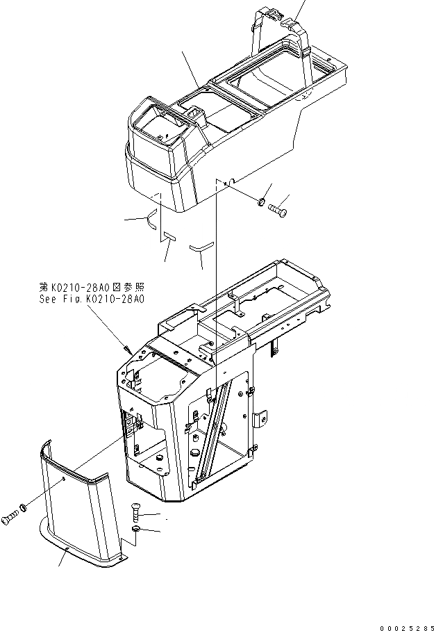 Схема запчастей Komatsu WA320L-5 - ПОЛ (CONSLOE КОРПУС ПРАВ.) (COVER) КАБИНА ОПЕРАТОРА И СИСТЕМА УПРАВЛЕНИЯ