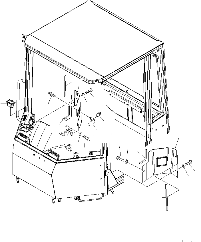 Схема запчастей Komatsu WA320L-5 - КАБИНА ROPS (COVER) КАБИНА ОПЕРАТОРА И СИСТЕМА УПРАВЛЕНИЯ