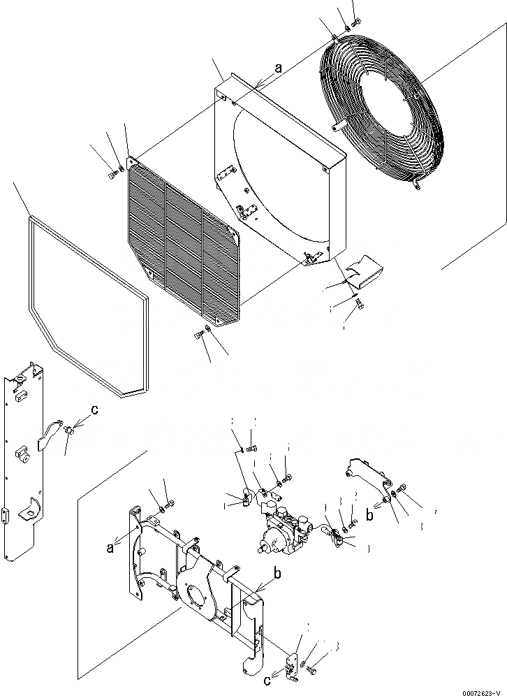Схема запчастей Komatsu WA320PZ-6 - РАДИАТОР (ЗАЩИТА ВЕНТИЛЯТОРА) (ДЛЯ LATCH ТИП)(№7-) СИСТЕМА ОХЛАЖДЕНИЯ
