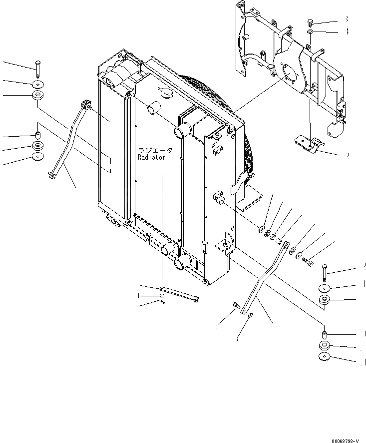 Схема запчастей Komatsu WA320PZ-6 - РАДИАТОР (КРЕПЛЕНИЕ РАДИАТОРА ЧАСТИ И STRIKER)(№7-) СИСТЕМА ОХЛАЖДЕНИЯ