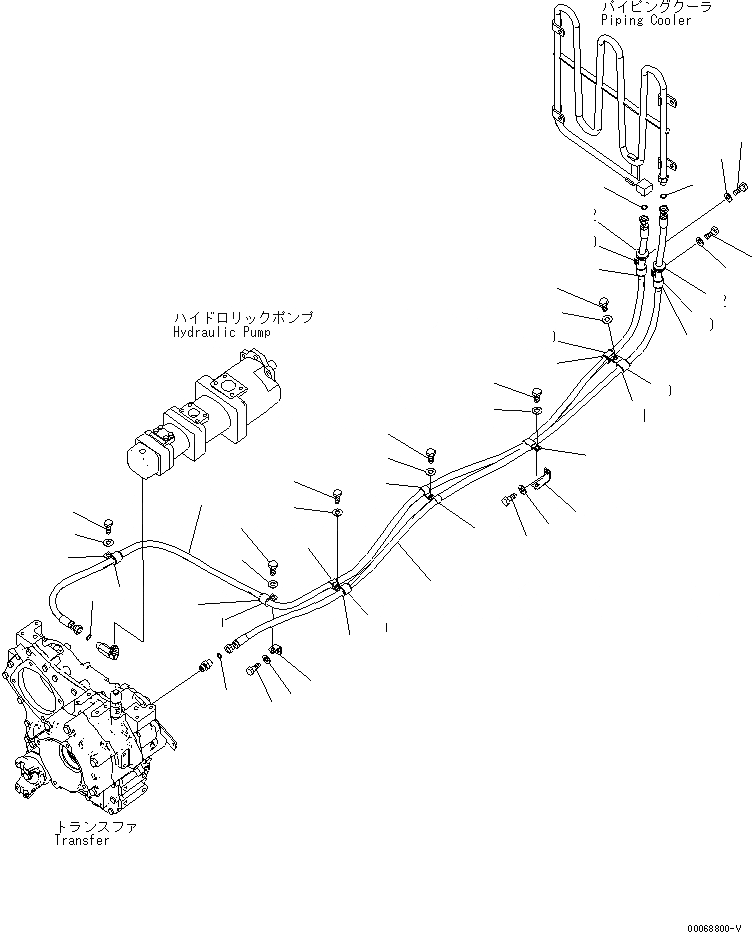Схема запчастей Komatsu WA320PZ-6 - ПЕРЕДАЧА МАСЛООХЛАДИТЕЛЬ(№7-) СИСТЕМА ОХЛАЖДЕНИЯ