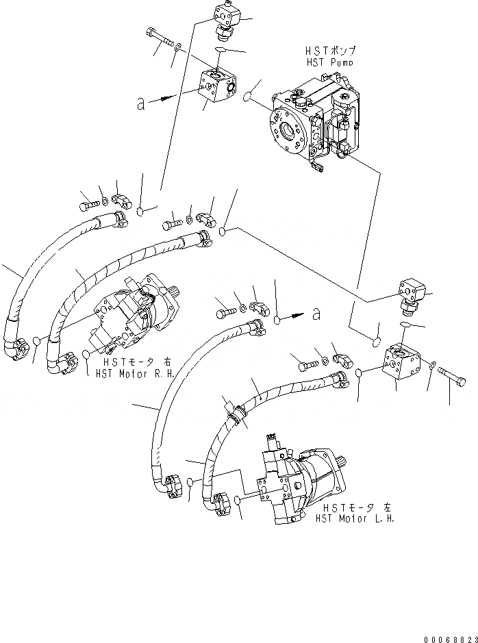 Схема запчастей Komatsu WA320PZ-6 - HST МАСЛ. ЛИНИЯ (ОСНОВН. ЛИНИЯ)(№7-) СИЛОВАЯ ПЕРЕДАЧА