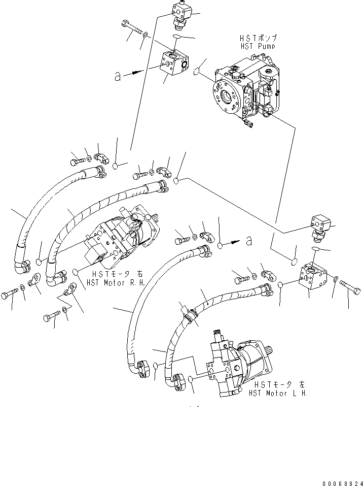 Схема запчастей Komatsu WA320PZ-6 - HST МАСЛ. ЛИНИЯ (ОСНОВН. ЛИНИЯ) (ДЛЯ ЭКСТРЕННОГО УПРАВЛЕНИЯ)(№7-) СИЛОВАЯ ПЕРЕДАЧА