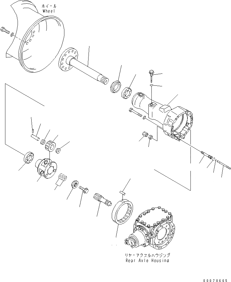Схема запчастей Komatsu WA320PZ-6 - ЗАДН. МОСТ (КОНЕЧНАЯ ПЕРЕДАЧА И КОЖУХ¤ ПРАВ.)(№7-) СИЛОВАЯ ПЕРЕДАЧА