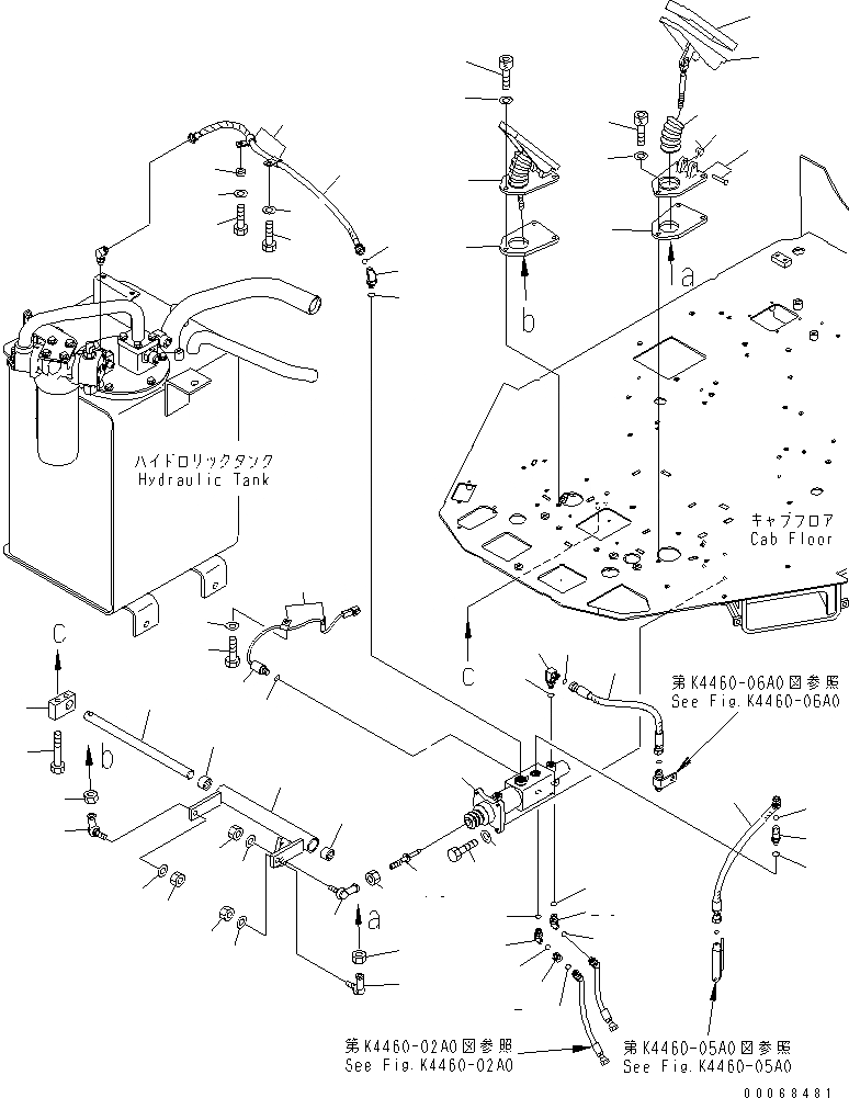 Схема запчастей Komatsu WA320PZ-6 - ПОЛ (ПЕДАЛЬ ТОРМОЗА)(№7-) КАБИНА ОПЕРАТОРА И СИСТЕМА УПРАВЛЕНИЯ