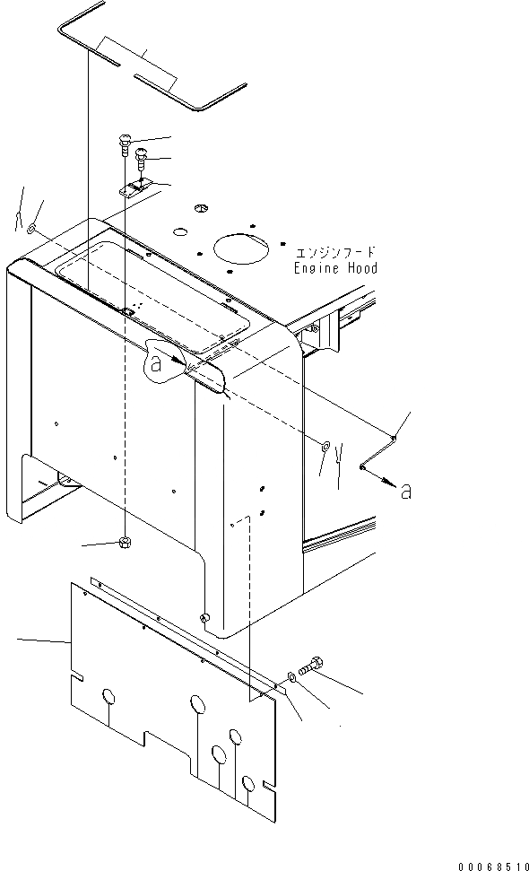 Схема запчастей Komatsu WA320PZ-6 - КАПОТ (BULKHEAD)(№7-) ЧАСТИ КОРПУСА