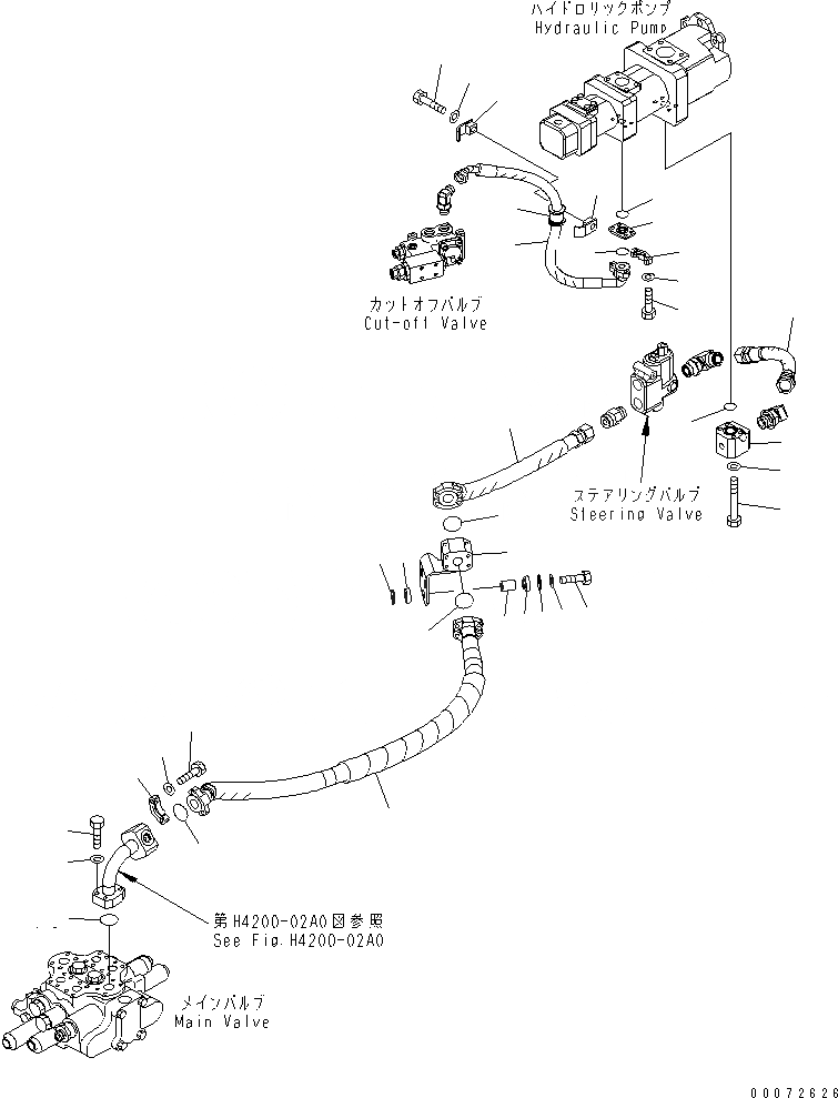 Схема запчастей Komatsu WA320PZ-6 - ГИДРОЛИНИЯ (ОСНОВН. ЛИНИЯ) (/) H ГИДРАВЛИКА