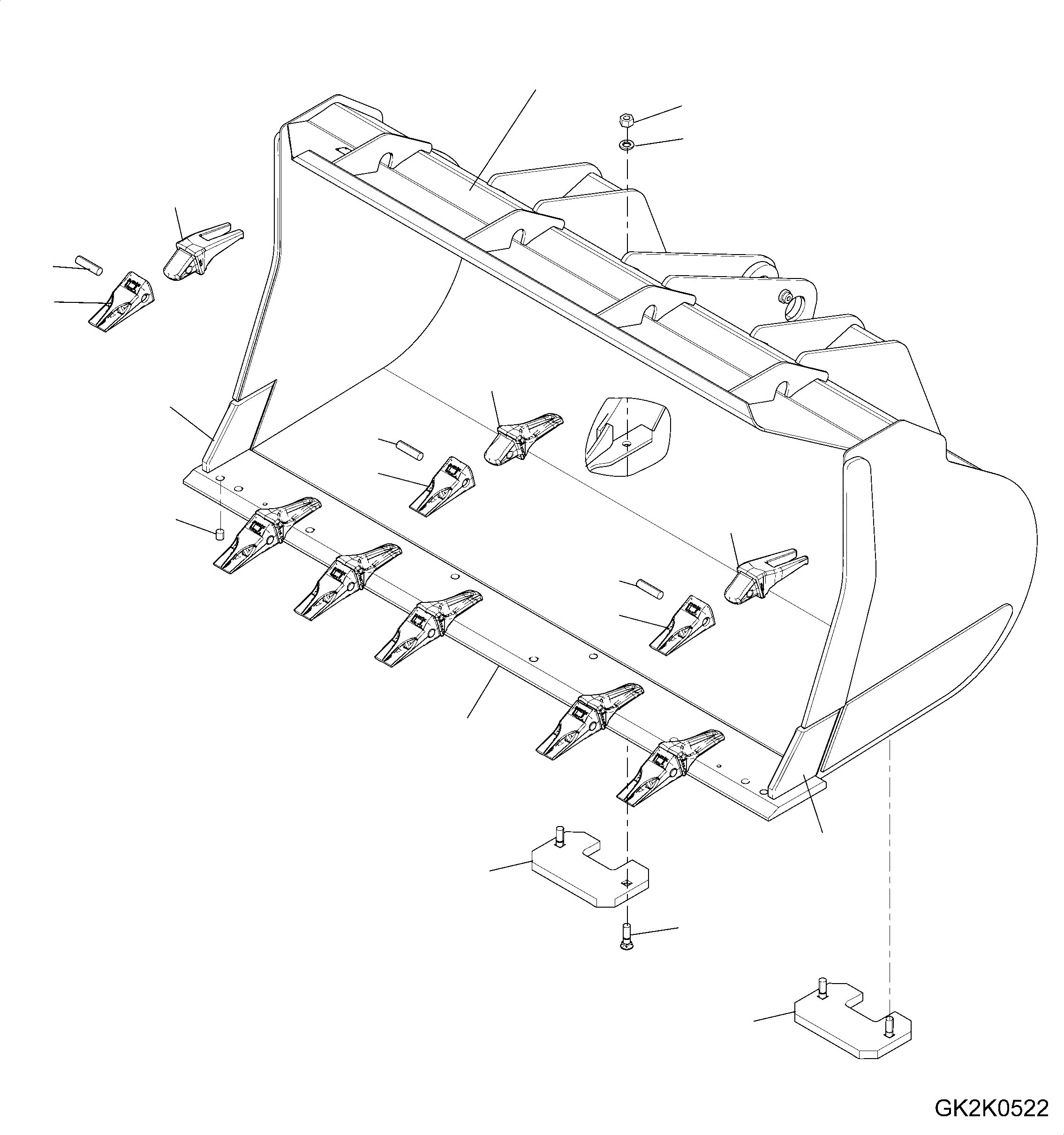 Схема запчастей Komatsu WA320PZ-6 - КОВШ (.7CBM) (С TEETH) (ТИП C) (.M ШИР.) T РАБОЧЕЕ ОБОРУДОВАНИЕ