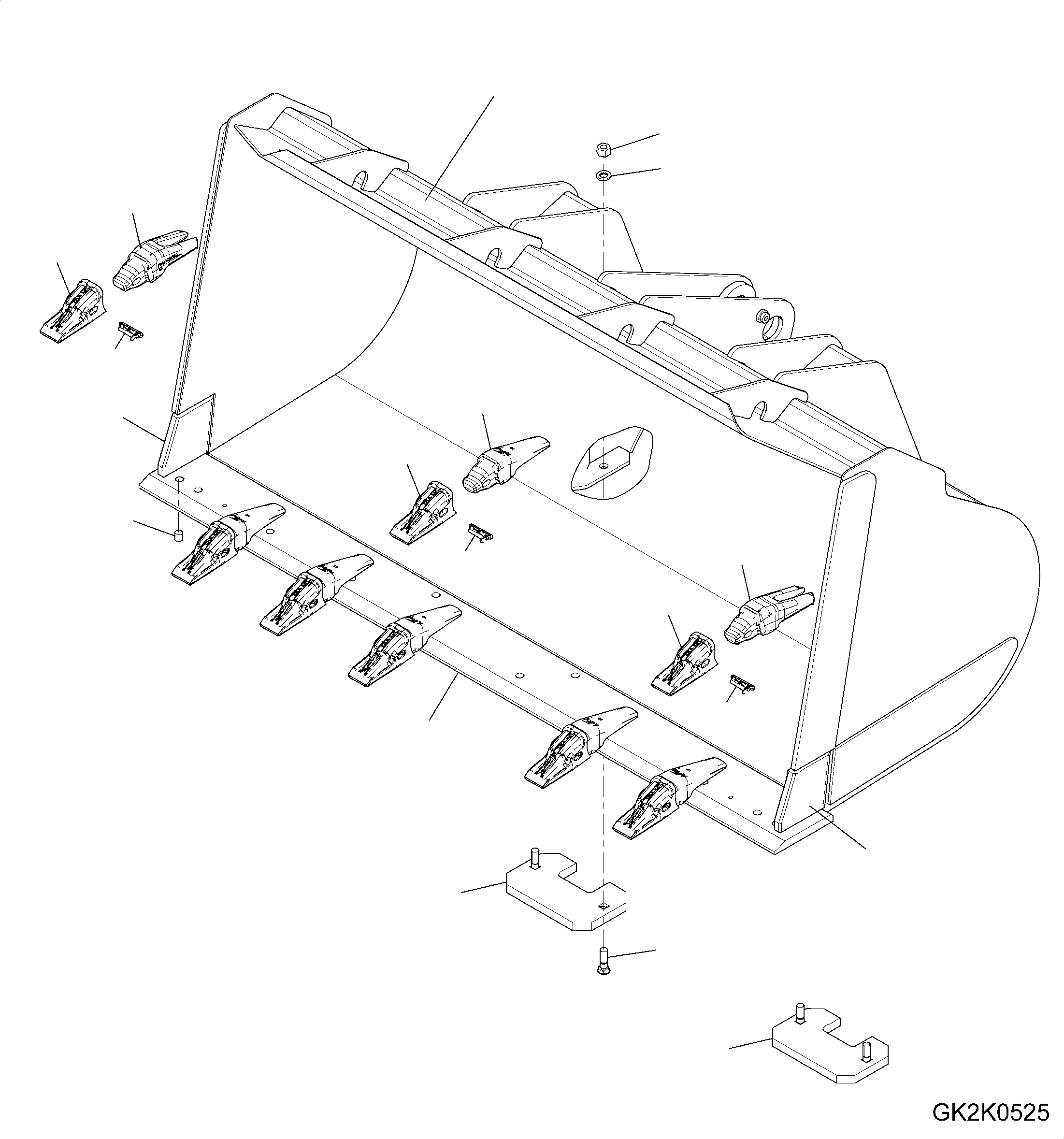 Схема запчастей Komatsu WA320PZ-6 - КОВШ (.CBM) (С TEETH HENSLEY) (ТИП CB) T РАБОЧЕЕ ОБОРУДОВАНИЕ