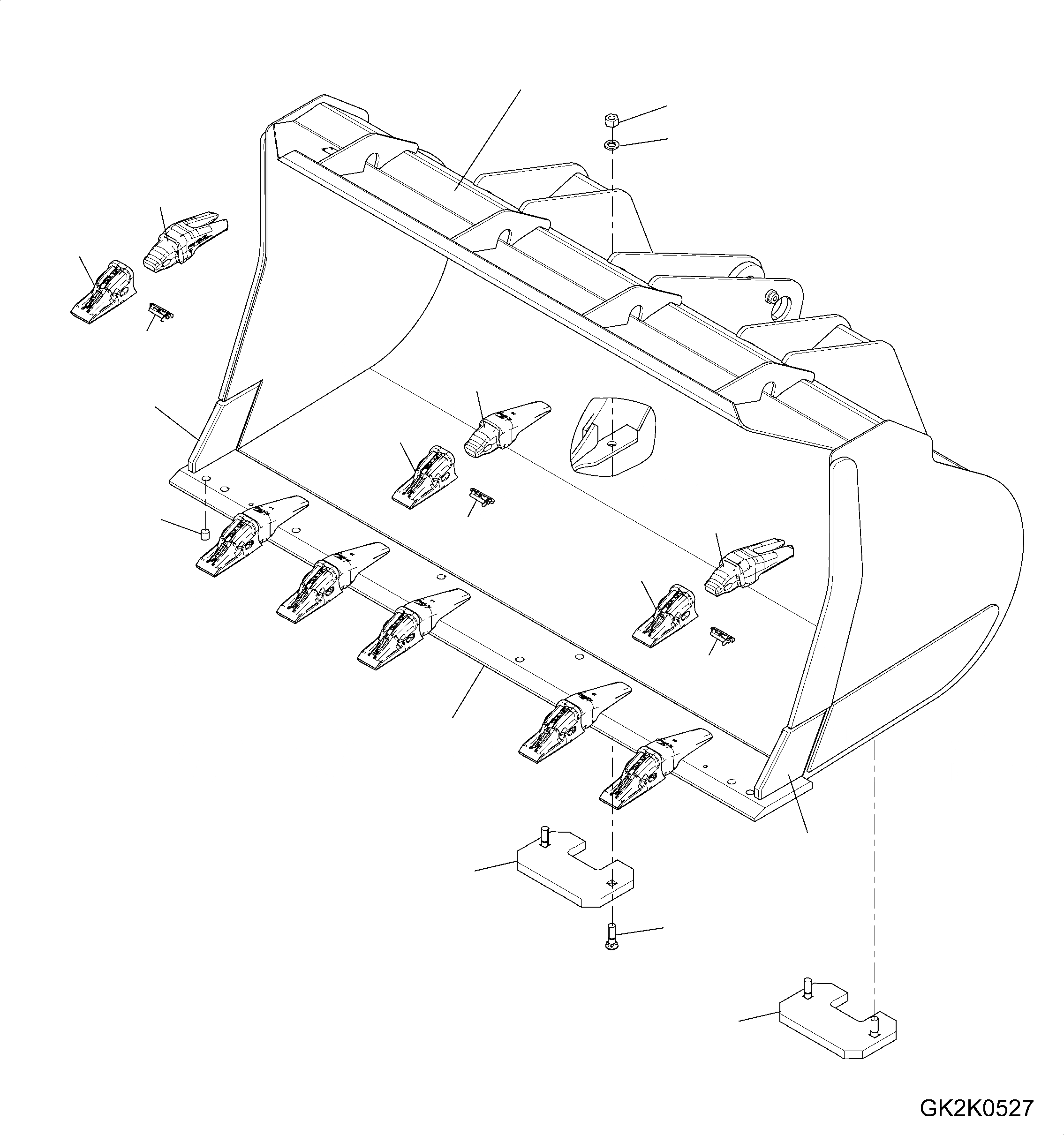 Схема запчастей Komatsu WA320PZ-6 - КОВШ (.7CBM) (С TEETH HENSLEY) (ТИП C) (.M ШИР.) T РАБОЧЕЕ ОБОРУДОВАНИЕ