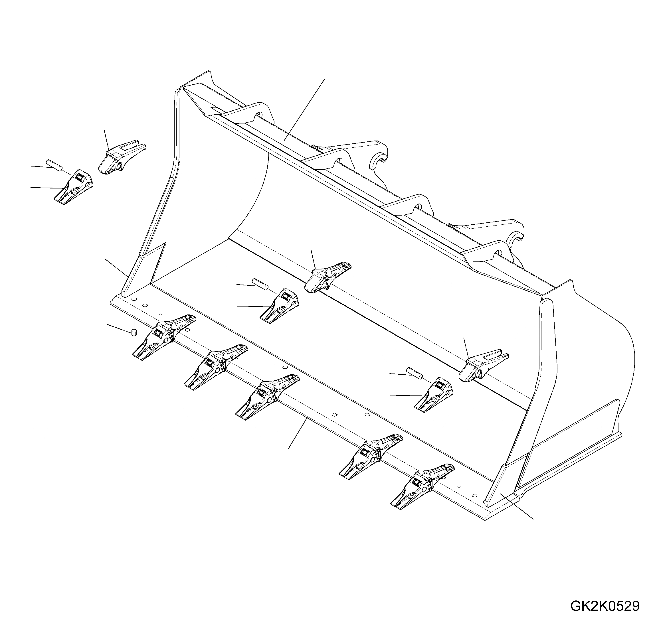 Схема запчастей Komatsu WA320PZ-6 - КОВШ ДЛЯ БЫСТРОСЪЕМН. МЕХ-М (.7CBM) (С TEETH) (ТИП A) T РАБОЧЕЕ ОБОРУДОВАНИЕ