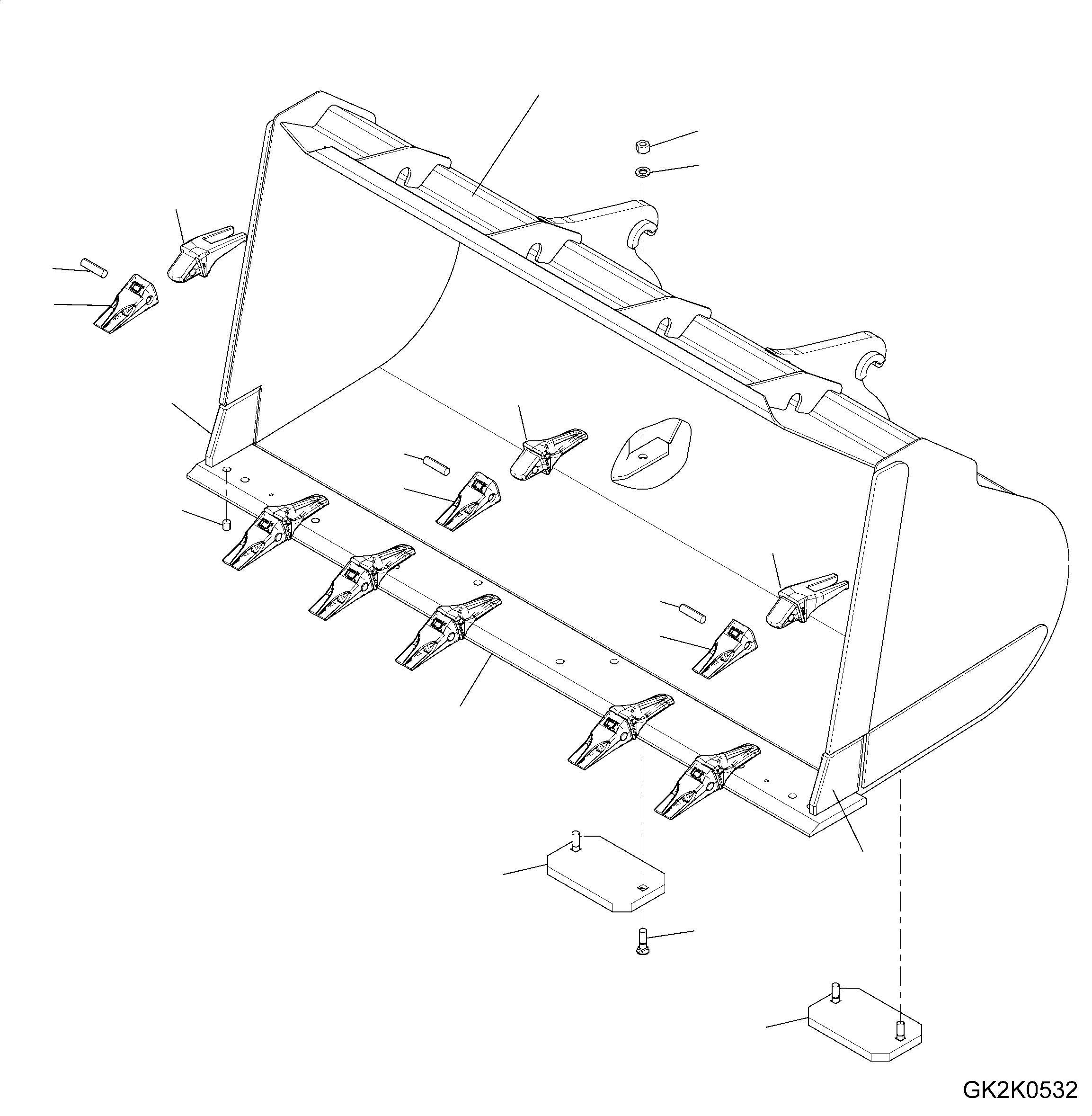 Схема запчастей Komatsu WA320PZ-6 - КОВШ ДЛЯ БЫСТРОСЪЕМН. МЕХ-М (.CBM) (С TEETH) (ТИП CB) T РАБОЧЕЕ ОБОРУДОВАНИЕ