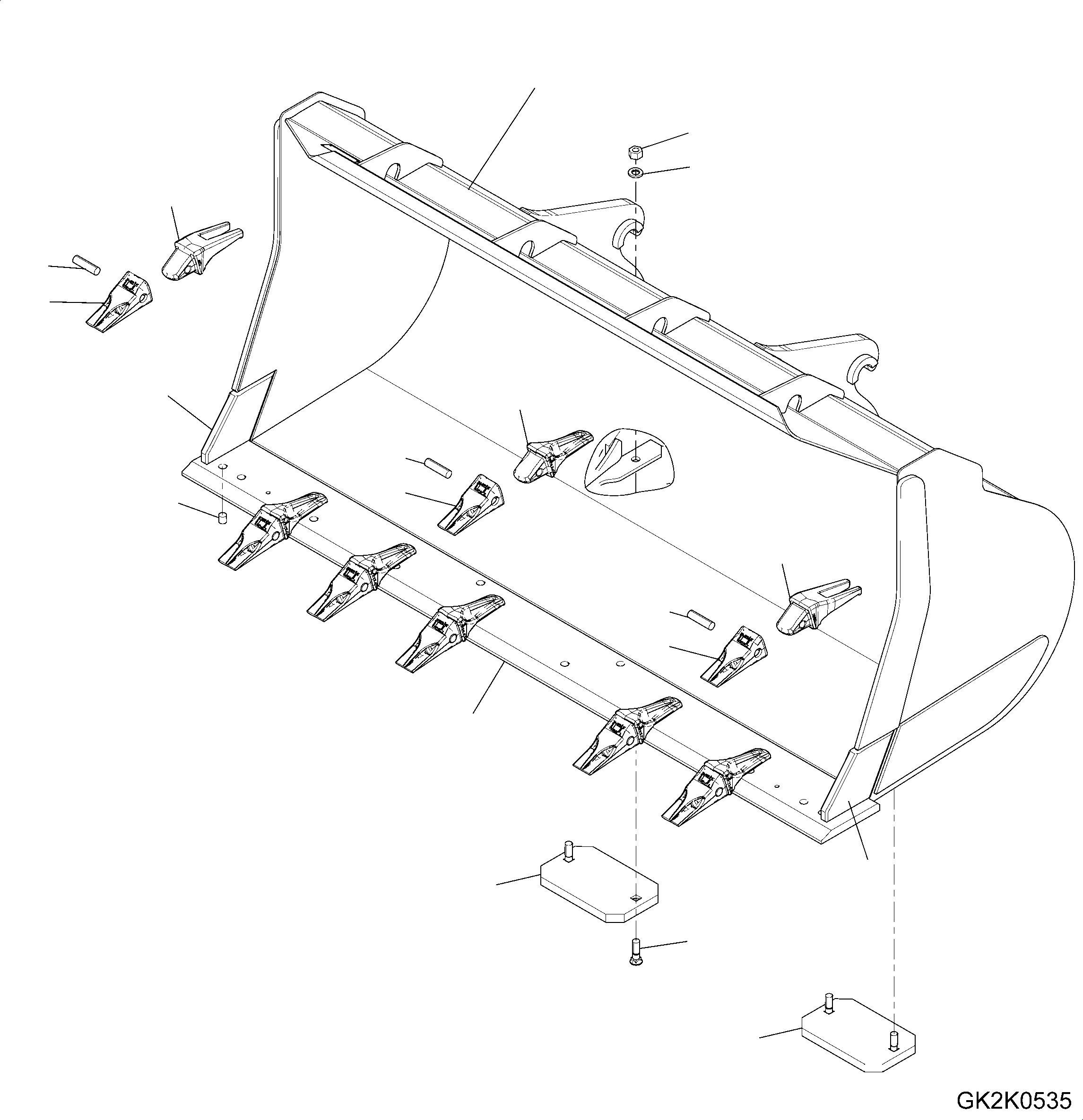 Схема запчастей Komatsu WA320PZ-6 - КОВШ ДЛЯ БЫСТРОСЪЕМН. МЕХ-М (.CBM) (С TEETH) (ТИП C) T РАБОЧЕЕ ОБОРУДОВАНИЕ