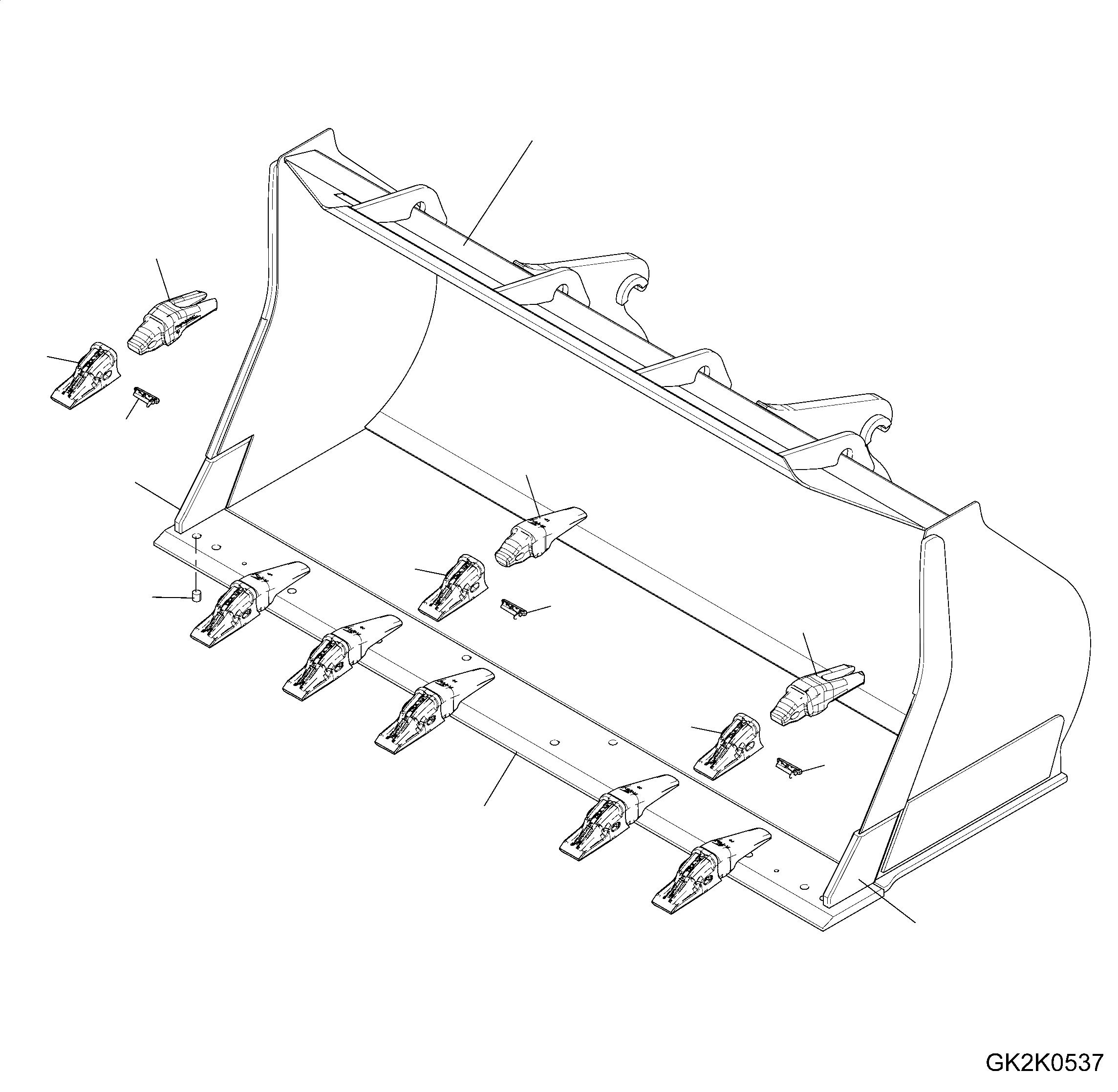 Схема запчастей Komatsu WA320PZ-6 - КОВШ ДЛЯ БЫСТРОСЪЕМН. МЕХ-М (.7CBM) (С TEETH HENSLEY) (ТИП A) T РАБОЧЕЕ ОБОРУДОВАНИЕ