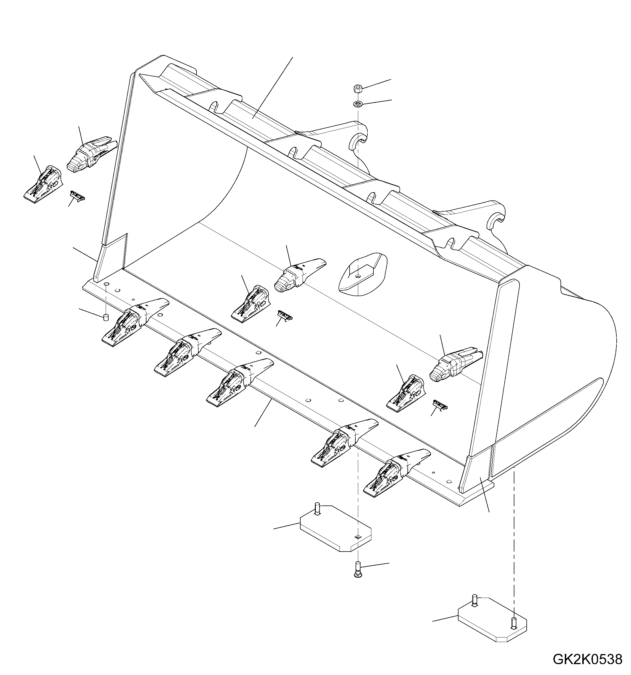 Схема запчастей Komatsu WA320PZ-6 - КОВШ ДЛЯ БЫСТРОСЪЕМН. МЕХ-М (.CBM) (С TEETH HENSLEY) (ТИП CB) T РАБОЧЕЕ ОБОРУДОВАНИЕ