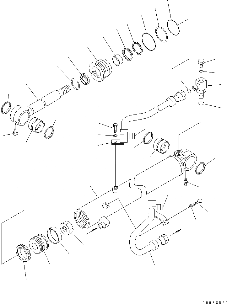 Схема запчастей Komatsu WA320PZ-6 - ЦИЛИНДР РУЛЕВ. УПР-Я (ВНУТР. ЧАСТИ) Y ОСНОВН. КОМПОНЕНТЫ И РЕМКОМПЛЕКТЫ