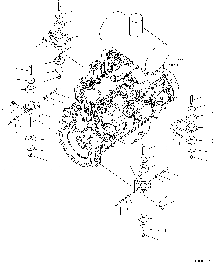 Схема запчастей Komatsu WA320PZ-6 - КРЕПЛЕНИЕ ДВИГАТЕЛЯ(№7-) КОМПОНЕНТЫ ДВИГАТЕЛЯ