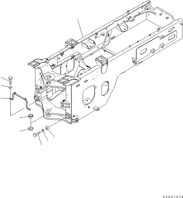 Схема запчастей Komatsu WA320PZ-6 - ЗАДН. РАМА (ДЛЯ ЕС)(№7-) ОСНОВНАЯ РАМА И ЕЕ ЧАСТИ