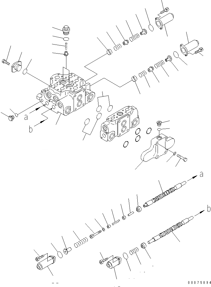 Схема запчастей Komatsu WA320PZ-6 - УПРАВЛЯЮЩ. КЛАПАН (3-Х СЕКЦИОНН.) (/)(№7-) ОСНОВН. КОМПОНЕНТЫ И РЕМКОМПЛЕКТЫ