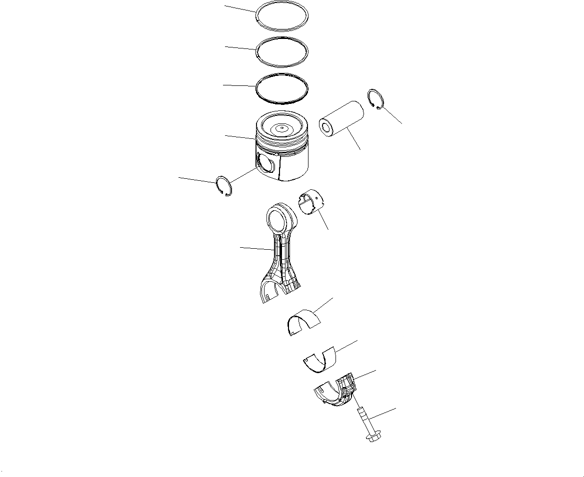 Схема запчастей Komatsu WA320PZ-6 - ПОРШЕНЬ И ШАТУН ДВИГАТЕЛЬ